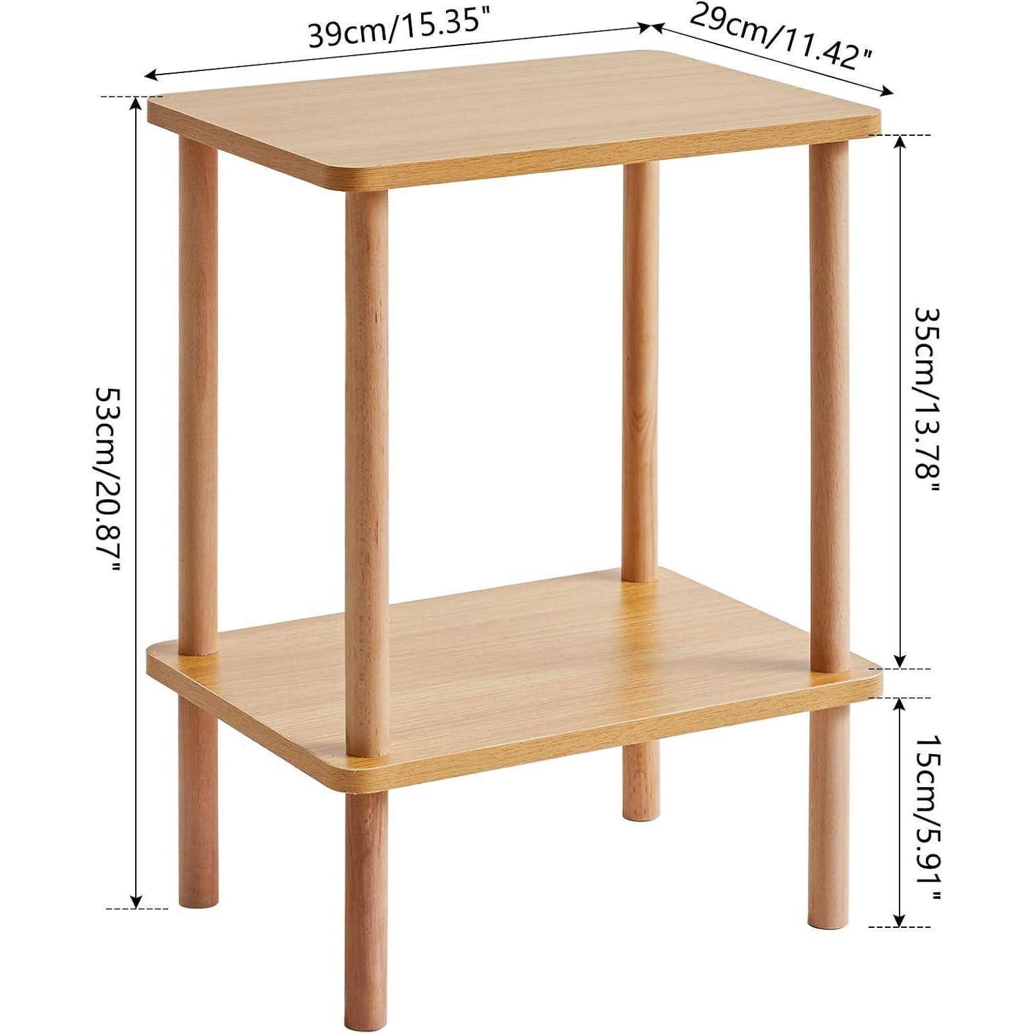 Holz Beistelltisch mit 2 Ebenen 39x29x53cm Schlafzimmer Wohnzimmer