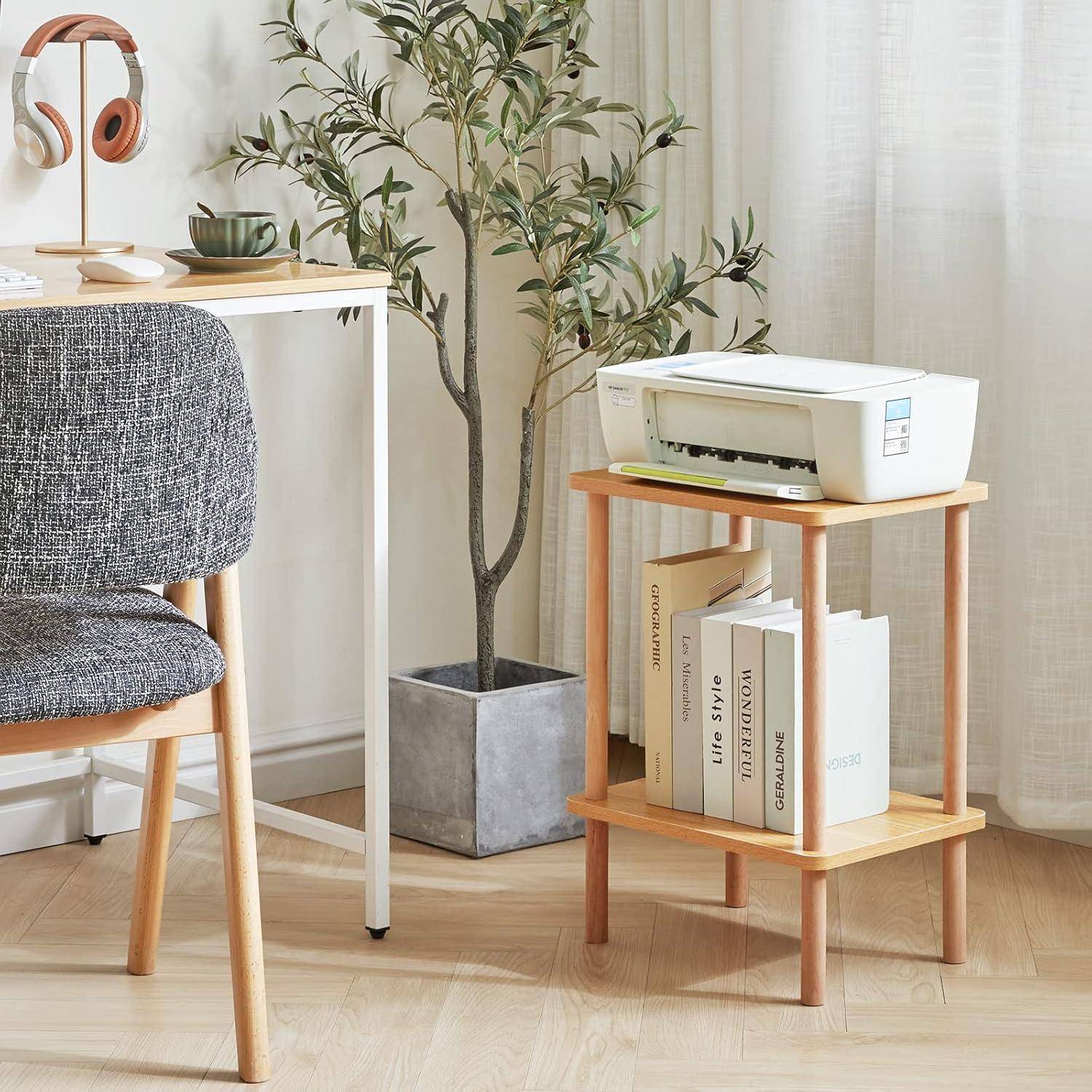 Holz Beistelltisch mit 2 Ebenen 39x29x53cm Schlafzimmer Wohnzimmer