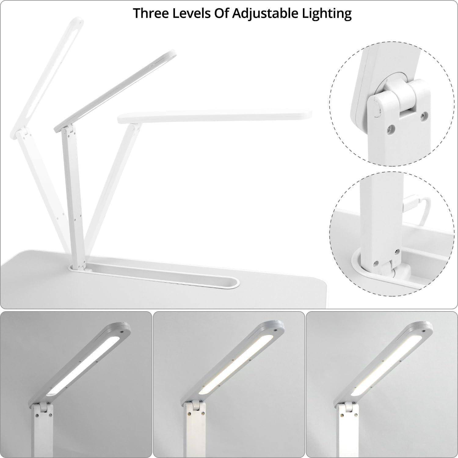 Laptoptisch höhenverstellbar klappbar Schublade LED Lampe 60x40cm