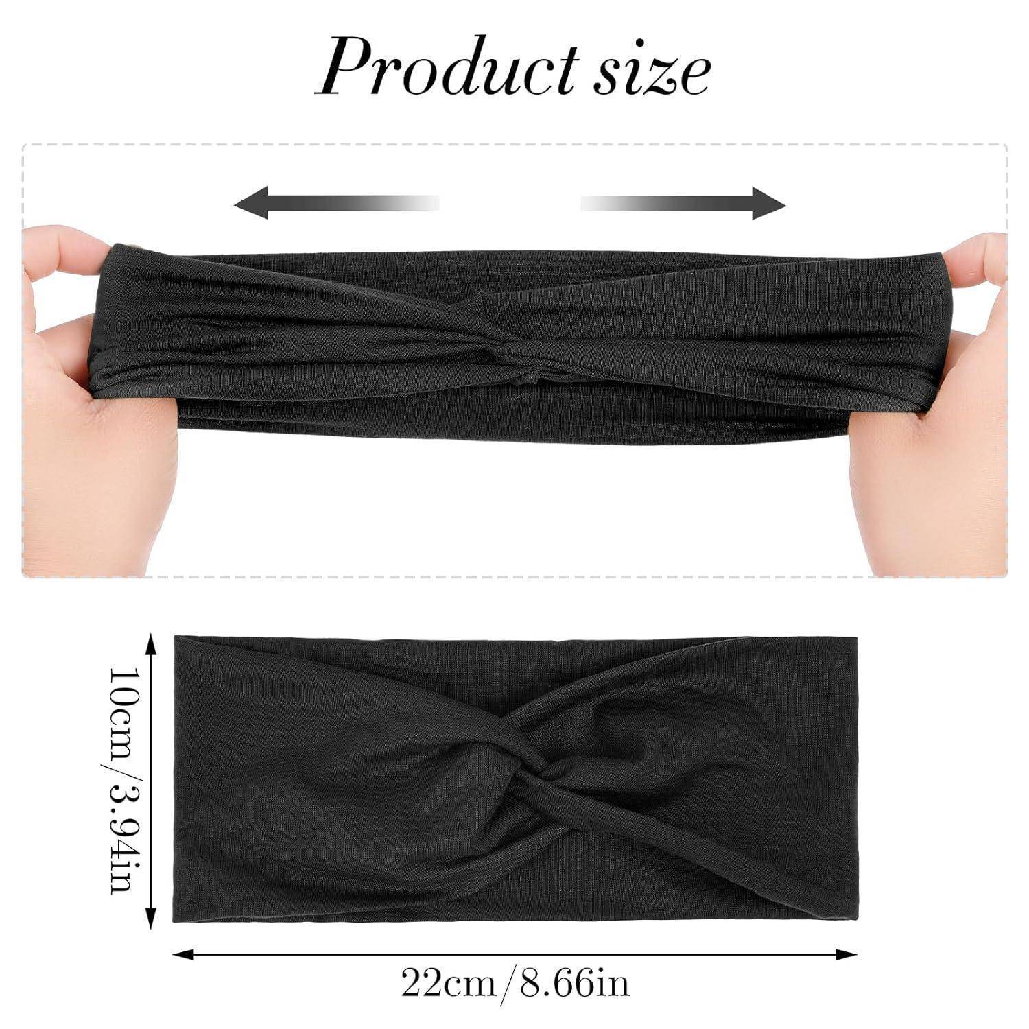 2er Set Schwarze Stirnbänder Damen Haaraccessoires Yoga Turban