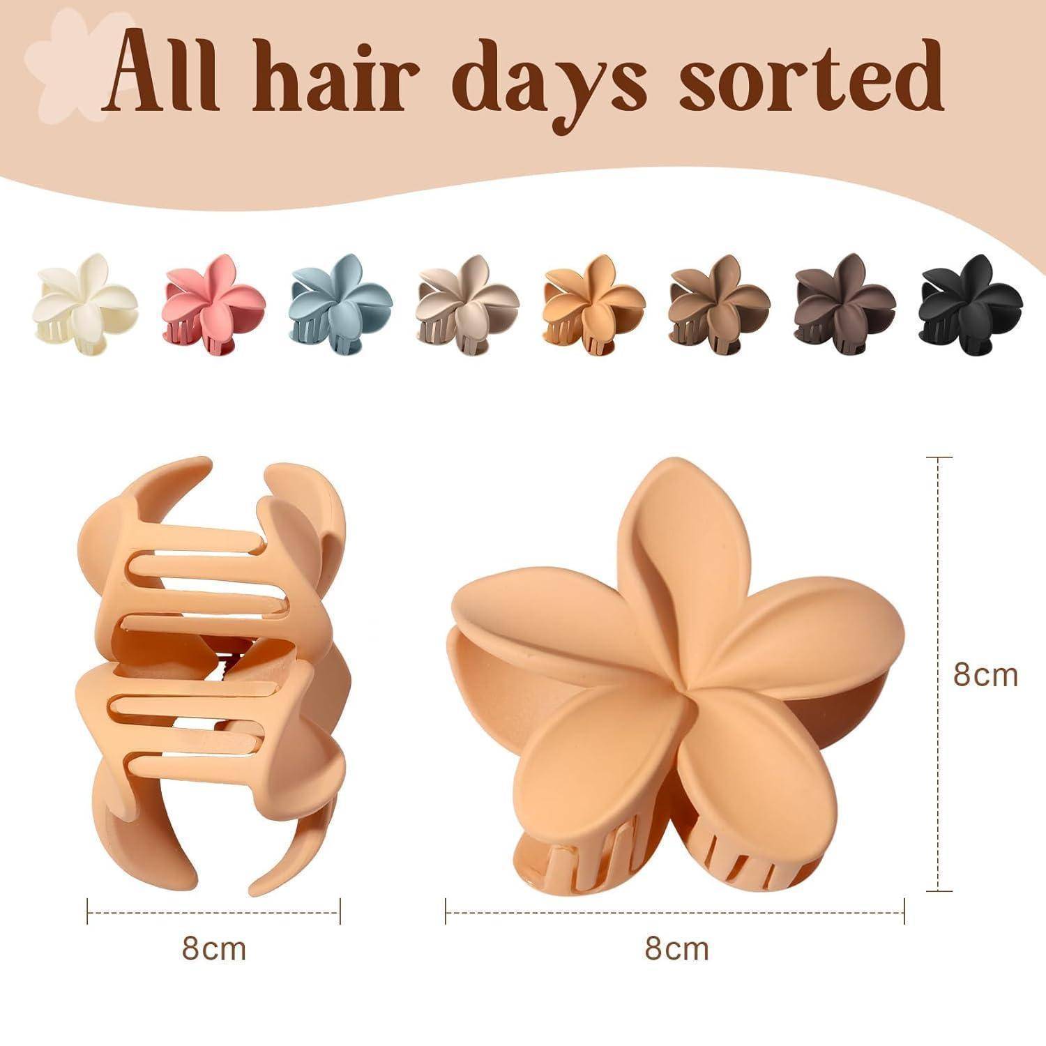 Blumen Haarklammern Groß 8 Stück Damen Rutschfest Hibiskus Hair Clip
