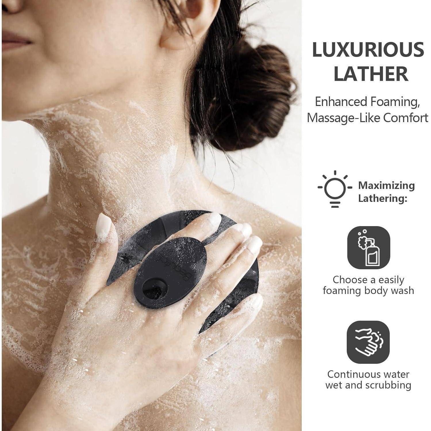 Silikon Körperbürste Sanftes Peeling Duschbürste Schwarz