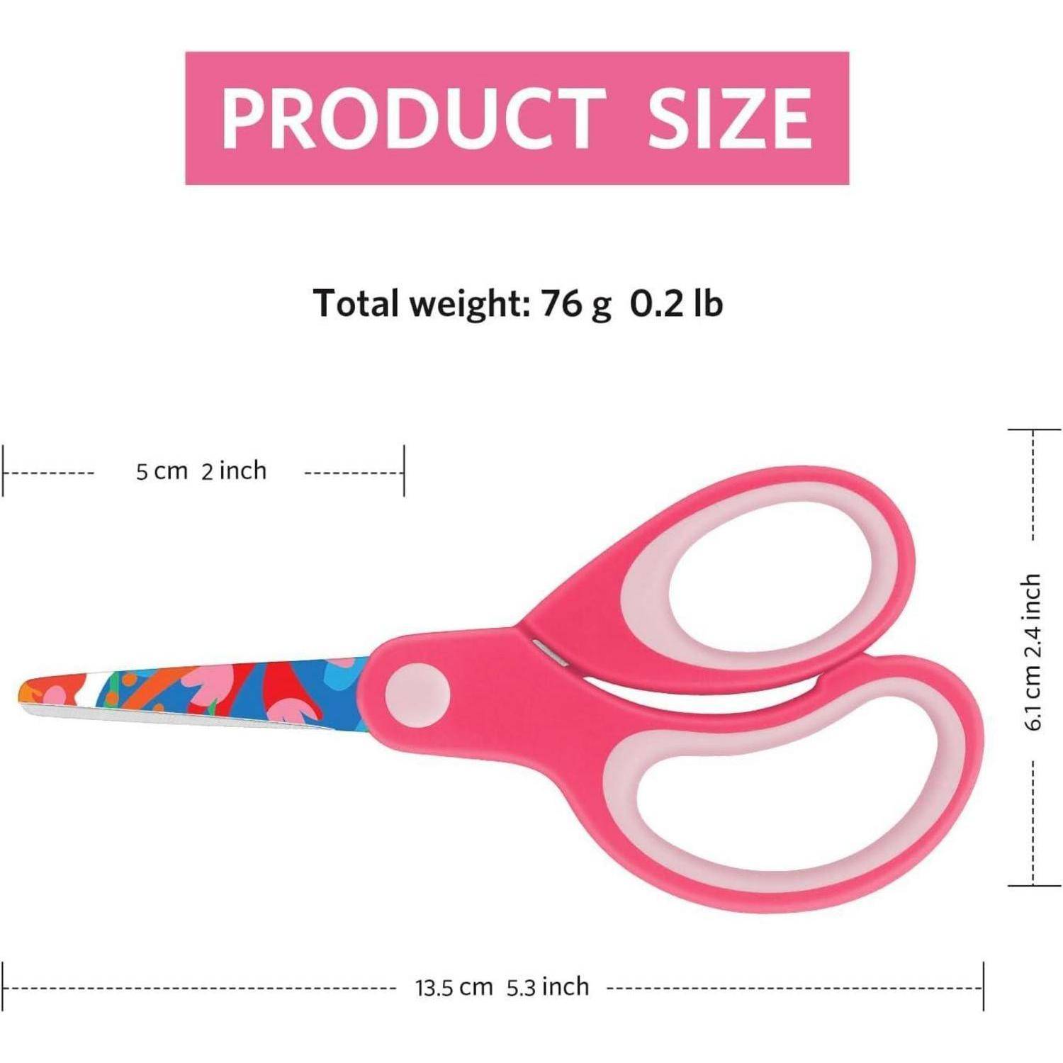 Linke Kinderschere mit stumpfer Spitze, Musterklinge, 13,5 cm, 3er Set