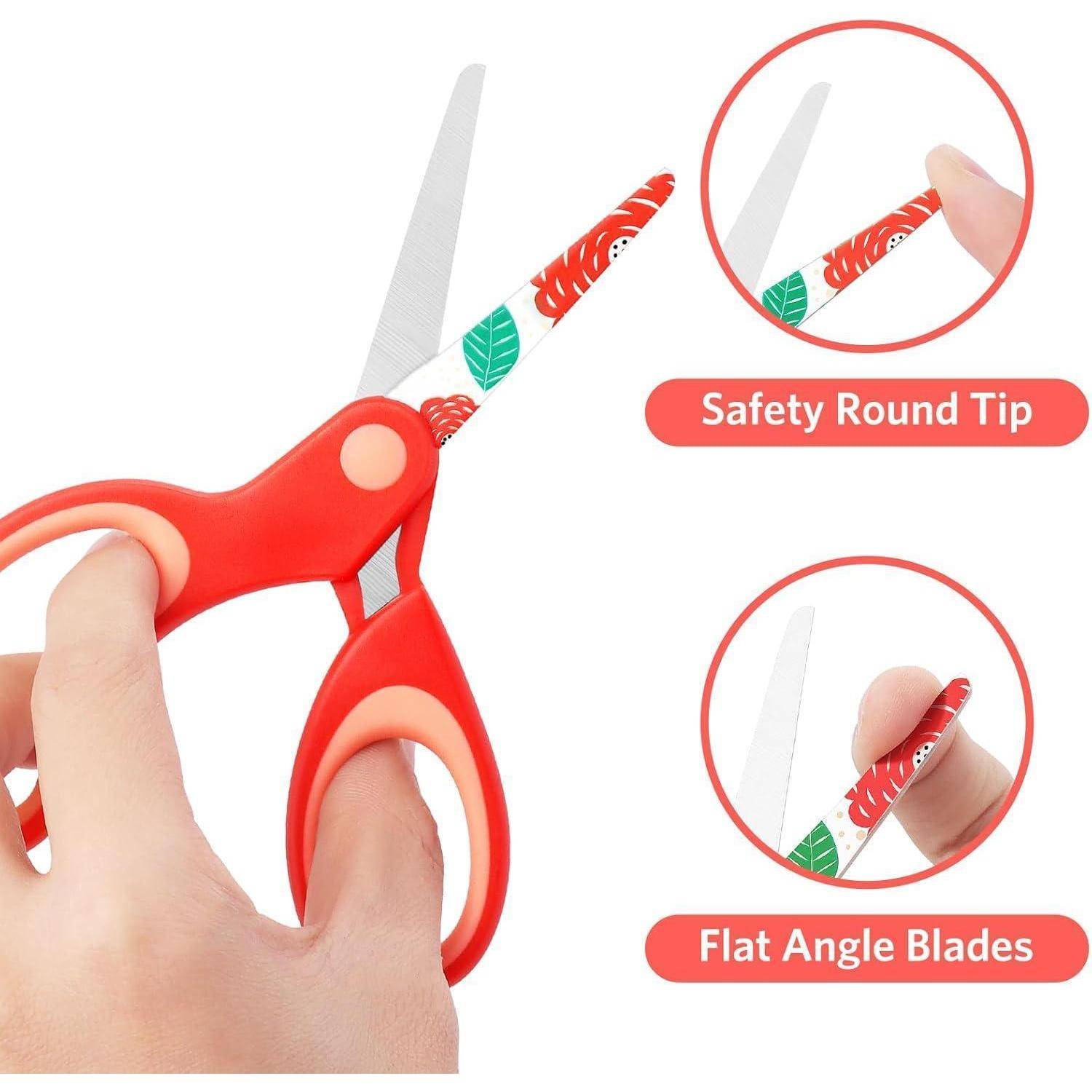 Linke Kinderschere mit stumpfer Spitze, Musterklinge, 13,5 cm, 3er Set