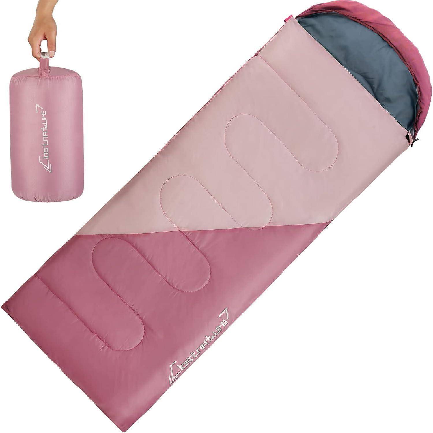 Schlafsack Camping Outdoor Reißverschluss Damen Herren Rosa 1.3 KG