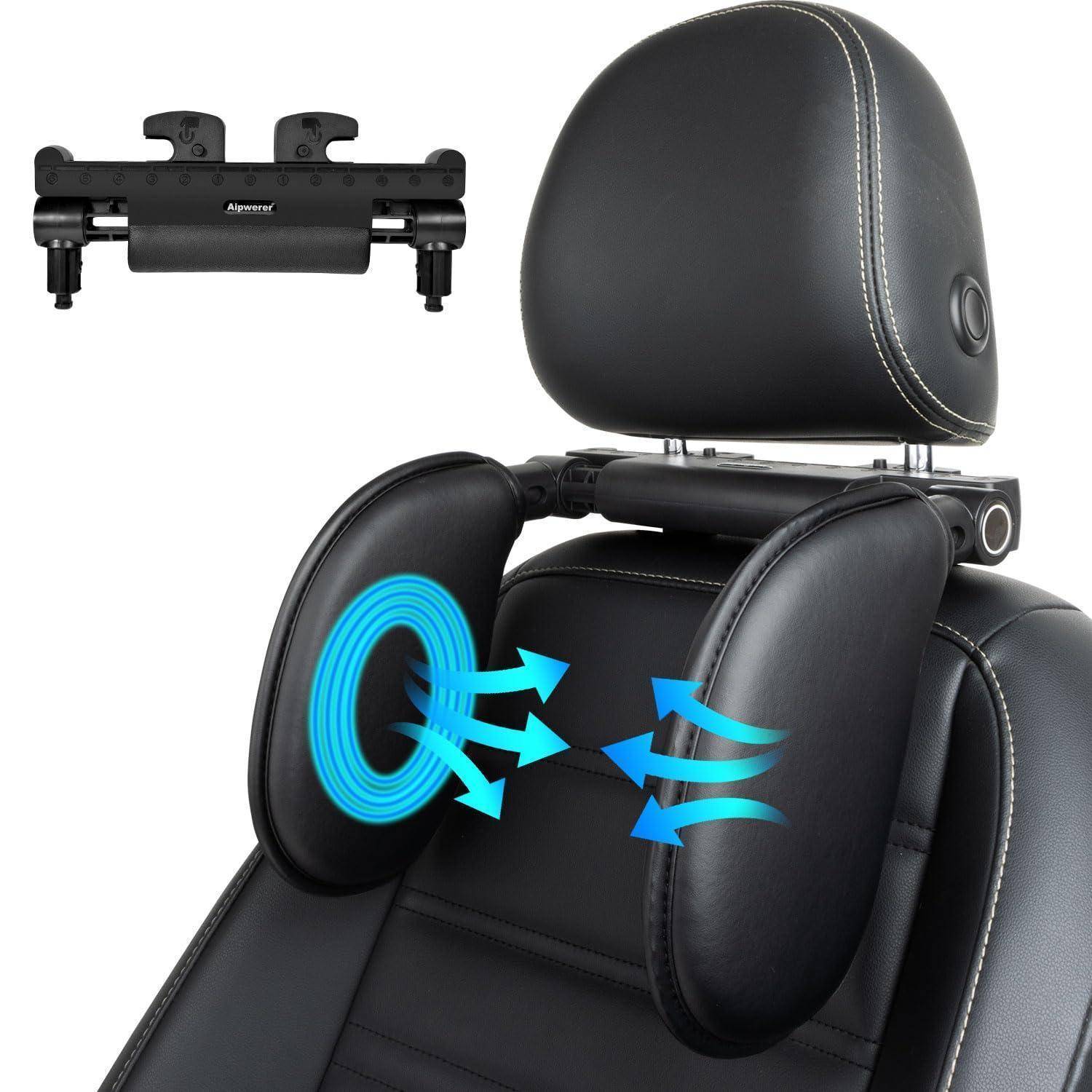 Kopfstütze Auto Gedächtnisschaum Abnehmbar Kinder Schwarz A10 PU