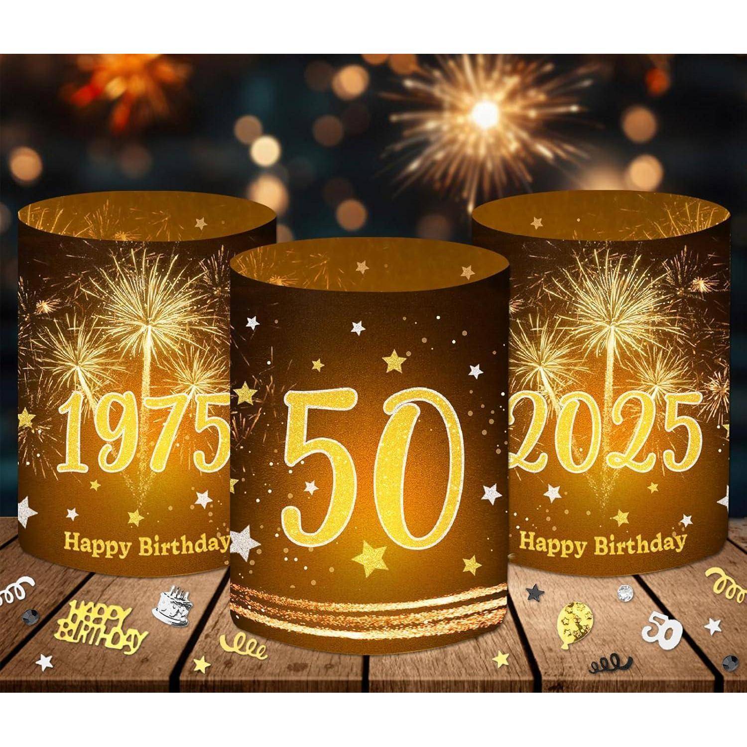 Windlicht 12 Tischdeko 50 Geburtstag 500 Konfetti Deko 50 Geburtstag