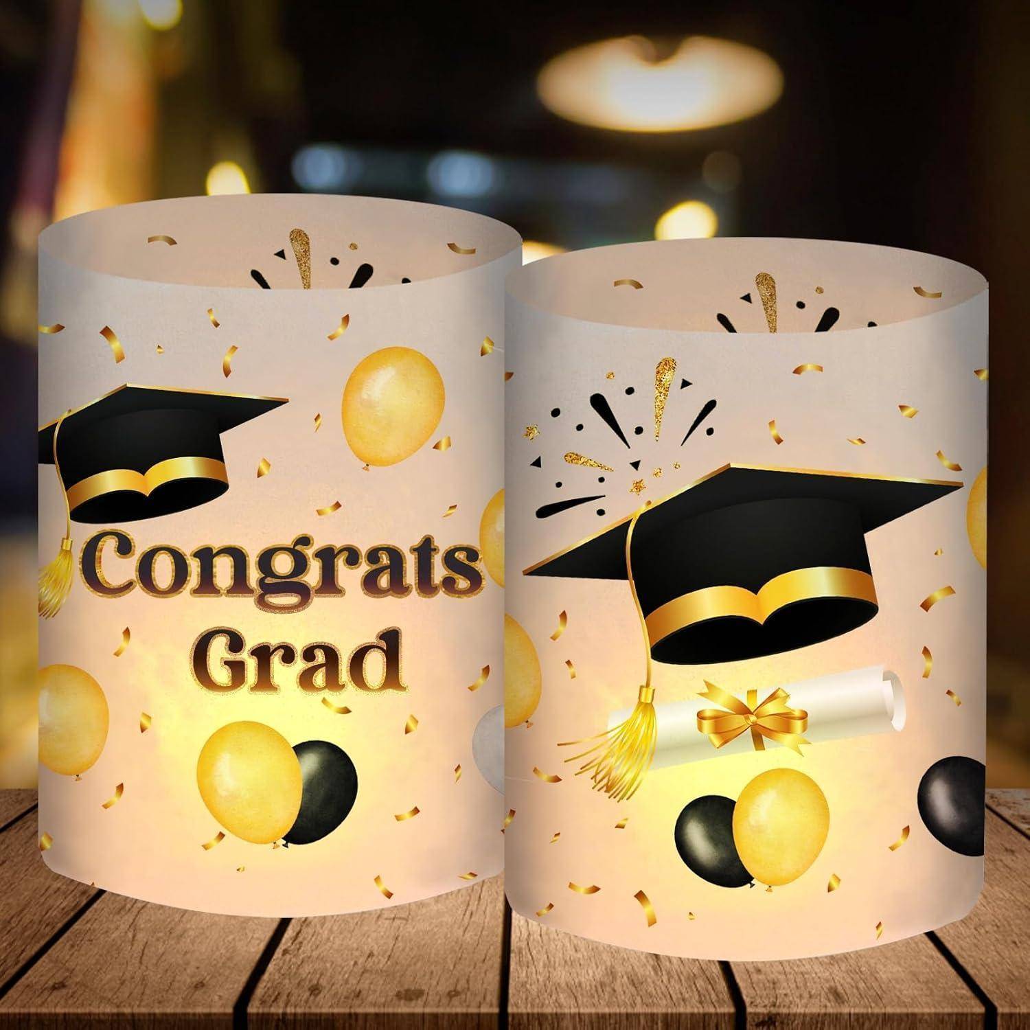 Windlicht Tischdeko Abitur 2025 Teelichter Kerzen Graduation Deko