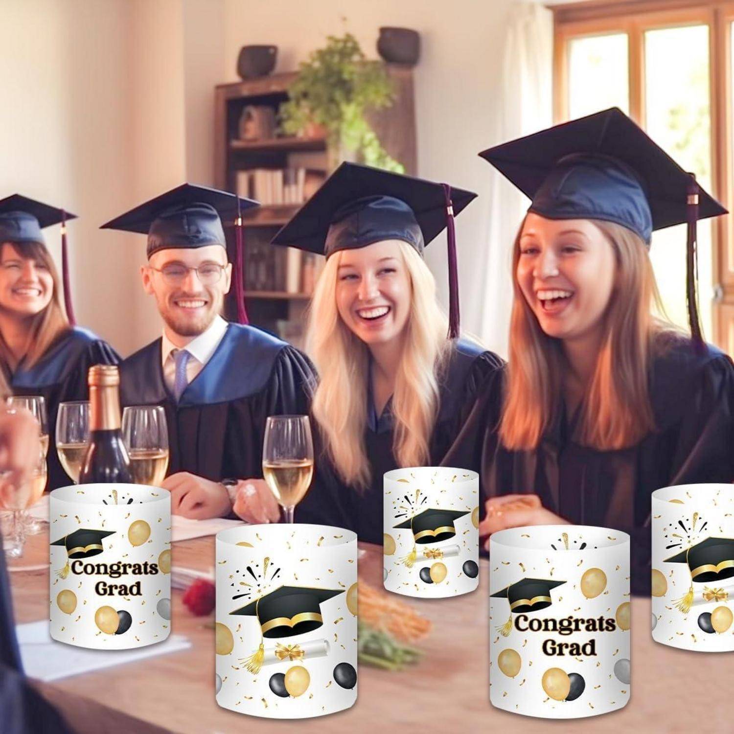 Windlicht Tischdeko Abitur 2025 Teelichter Kerzen Graduation Deko
