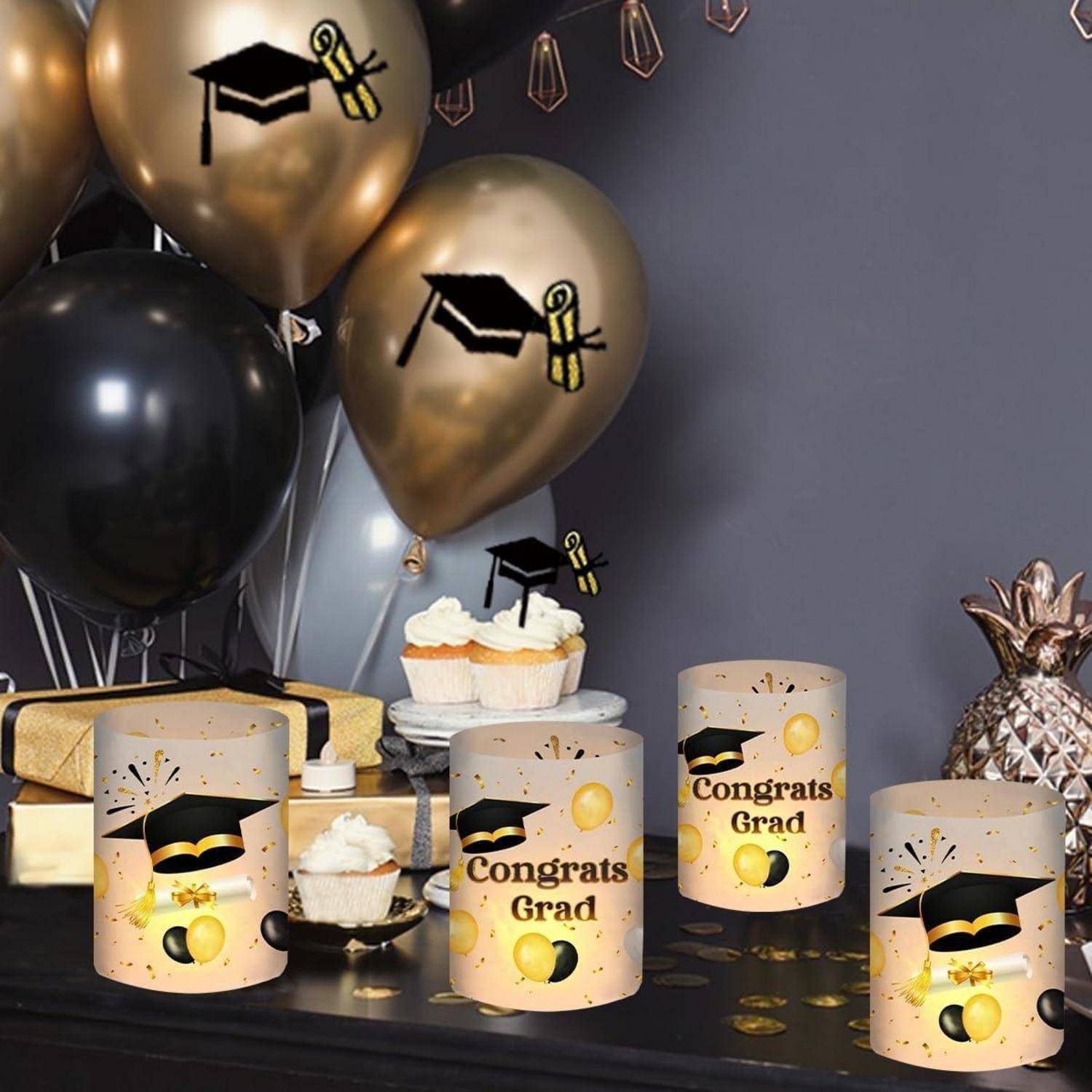 Windlicht Tischdeko Abitur 2025 Teelichter Kerzen Graduation Deko