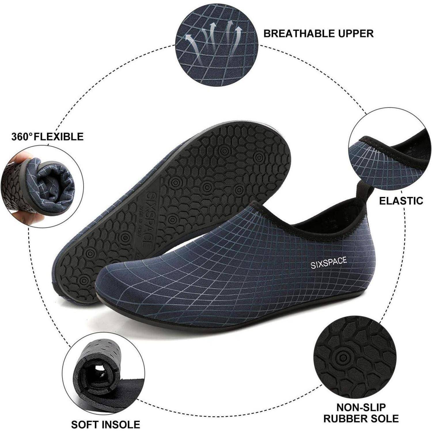 Badeschuhe Herren Damen Wasserschuhe Slip On Pool 36 EU 490 Dunkelblau
