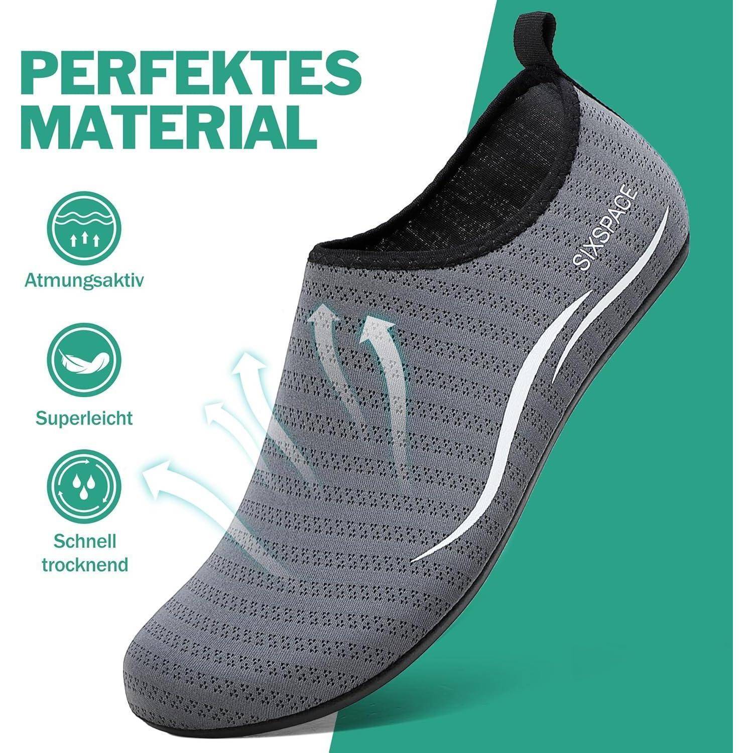 Badeschuhe Wasserschuhe Aquaschuhe Strandschuhe Herren 36 EU 485 Grau