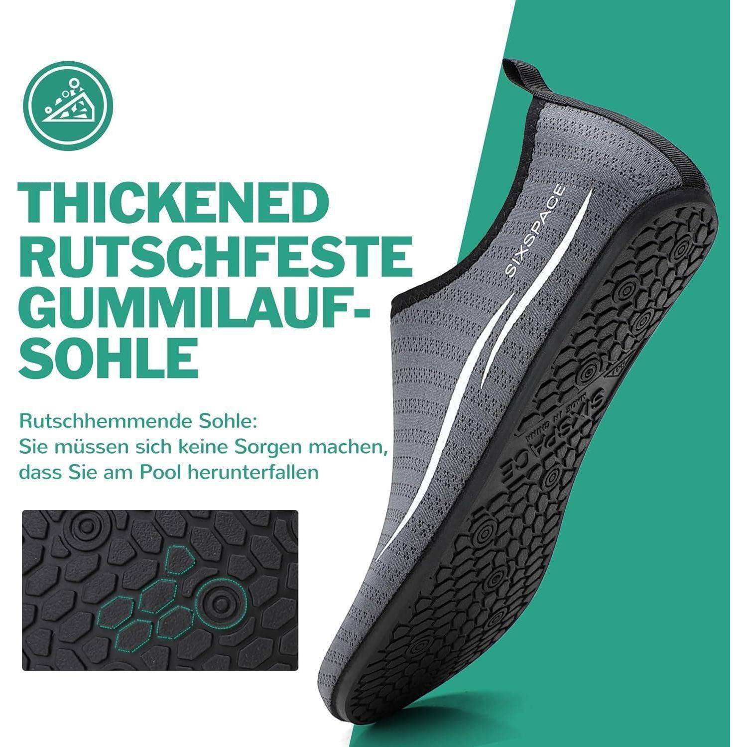 Badeschuhe Wasserschuhe Aquaschuhe Strandschuhe Herren 36 EU 485 Grau