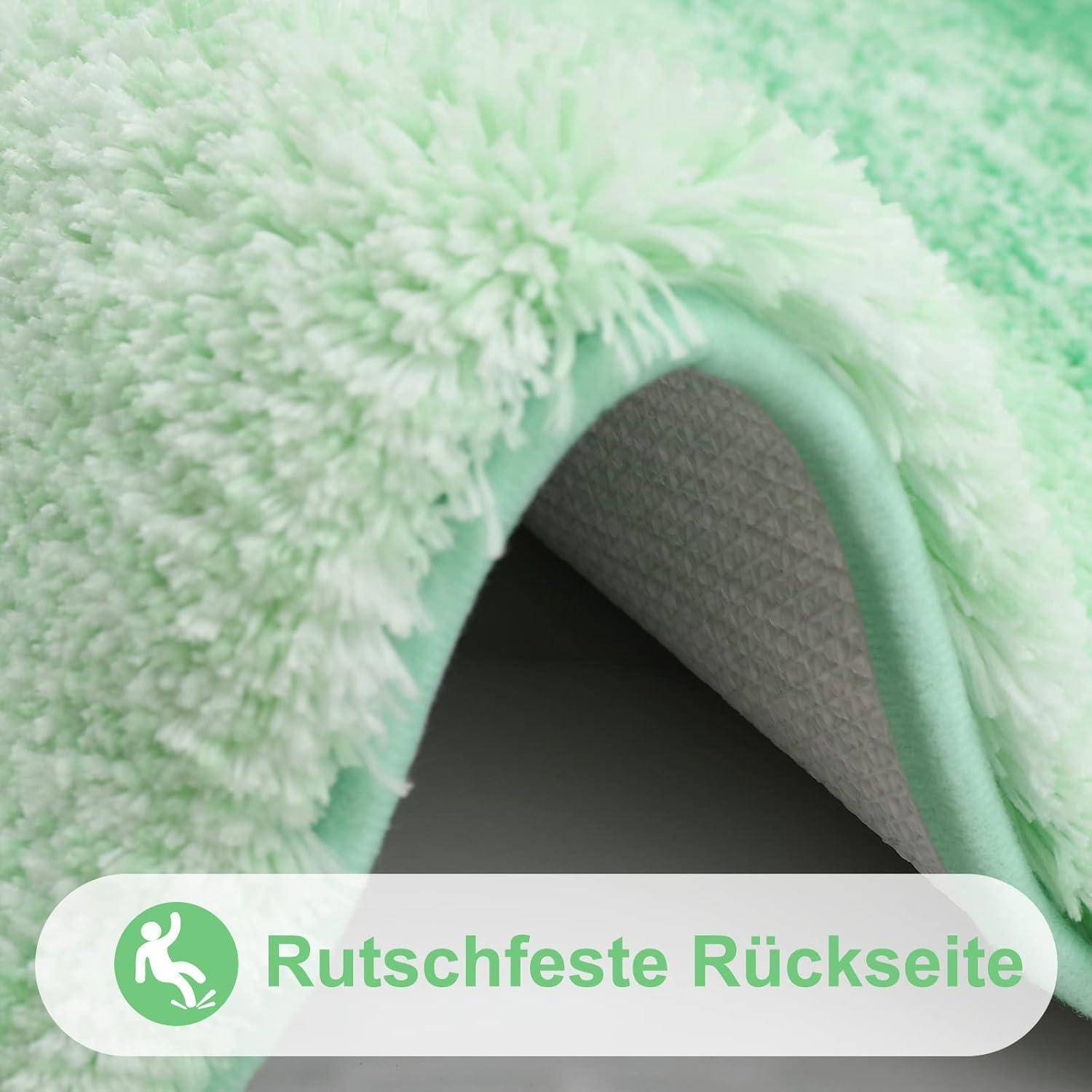 Badematte Mikrofaser rutschfest waschbar saugfähig 60x120 cm Grün