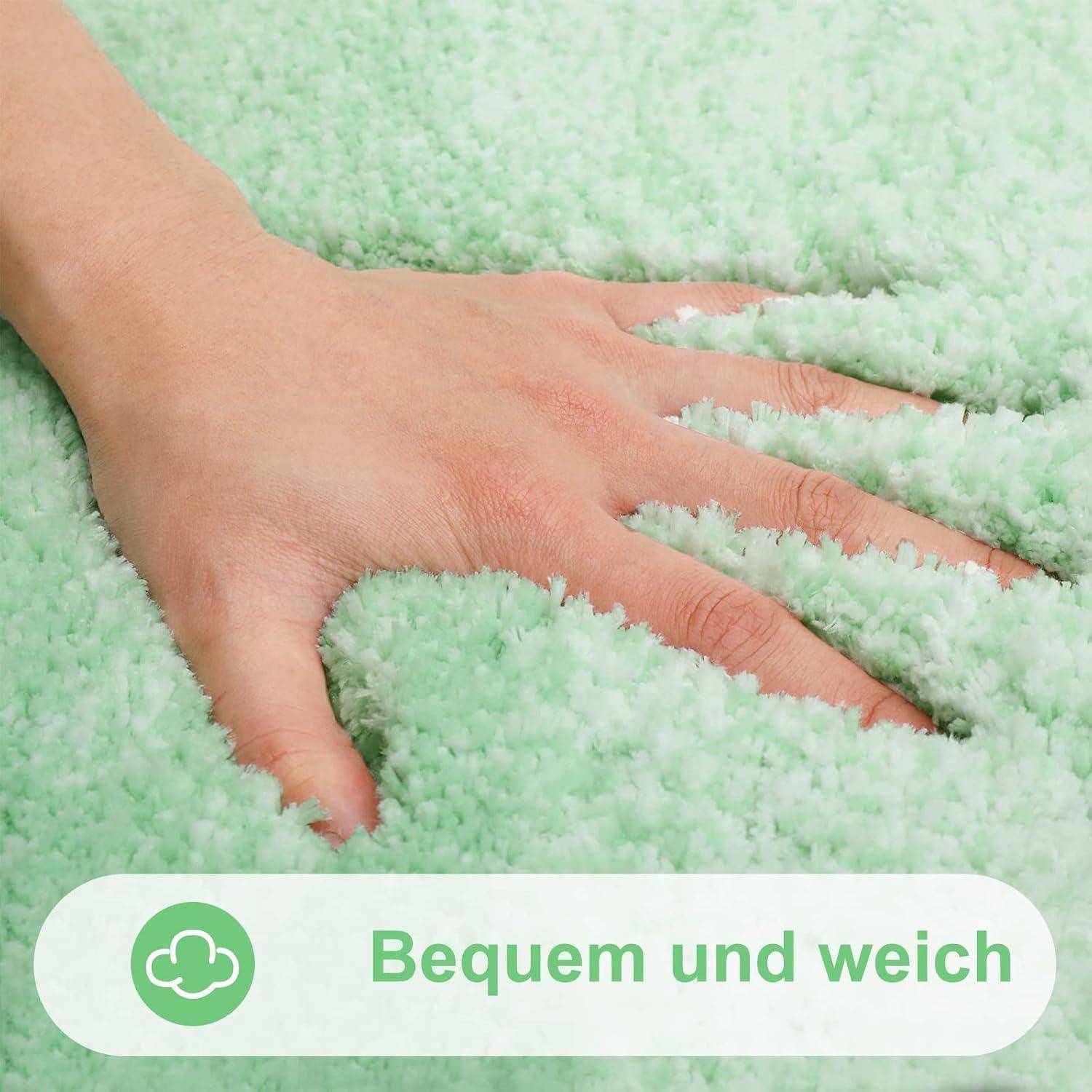 Badematte Mikrofaser rutschfest waschbar saugfähig 60x120 cm Grün