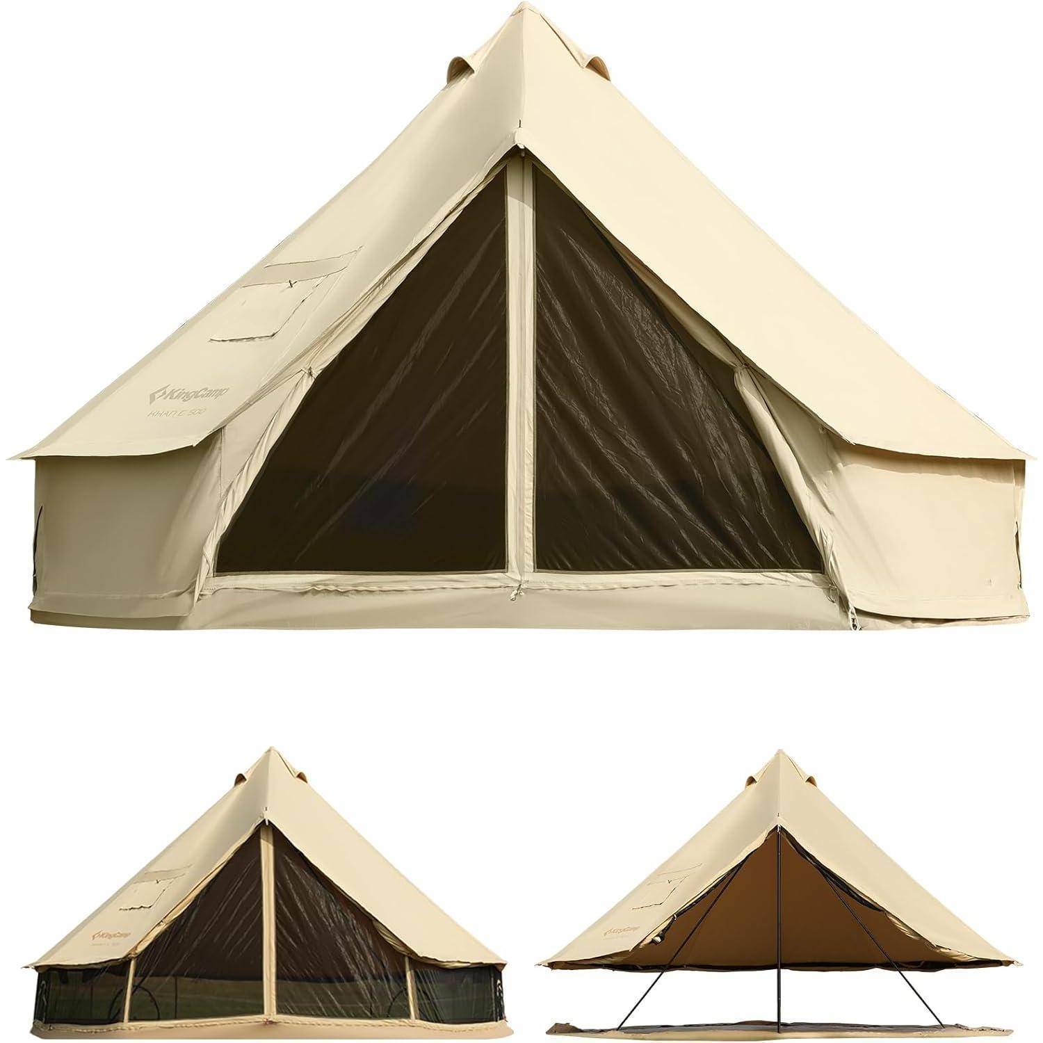 Glampingzelt Glockenzelt Baumwolle 6 12 KHAN 4M T C 210g Base Camp
