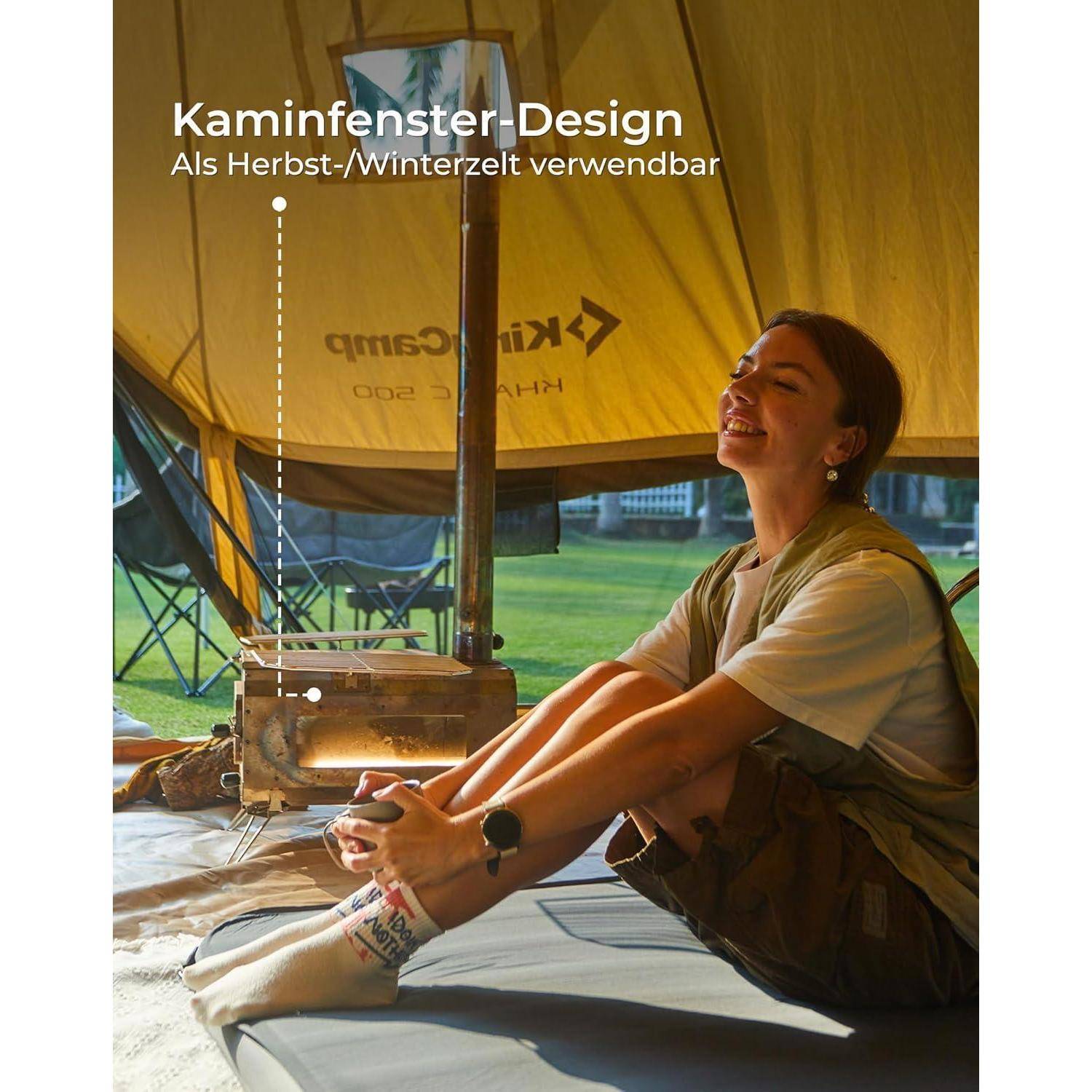 Glampingzelt Glockenzelt Baumwolle 6 12 KHAN 4M T C 210g Base Camp