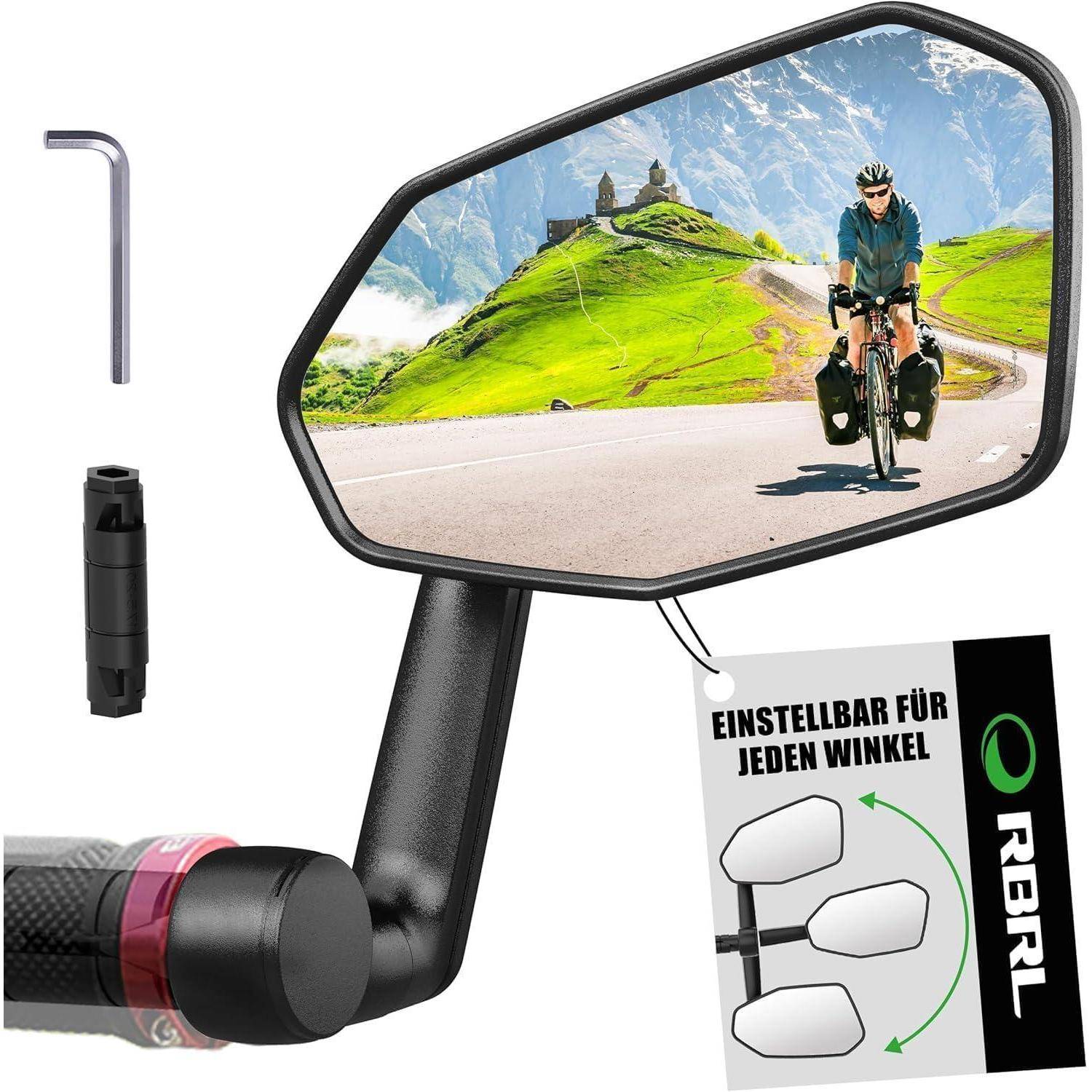 Fahrradspiegel Übergroß Bruchfest 360Grad Verstellbar Ebike rechts