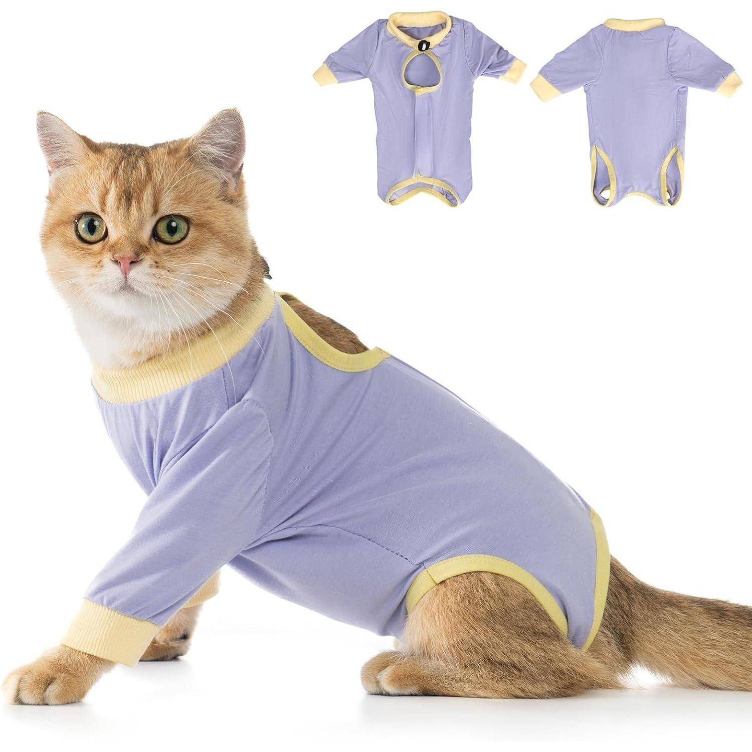 Katzenbody Leckschutz Erholungsanzug Kastration Lavender S