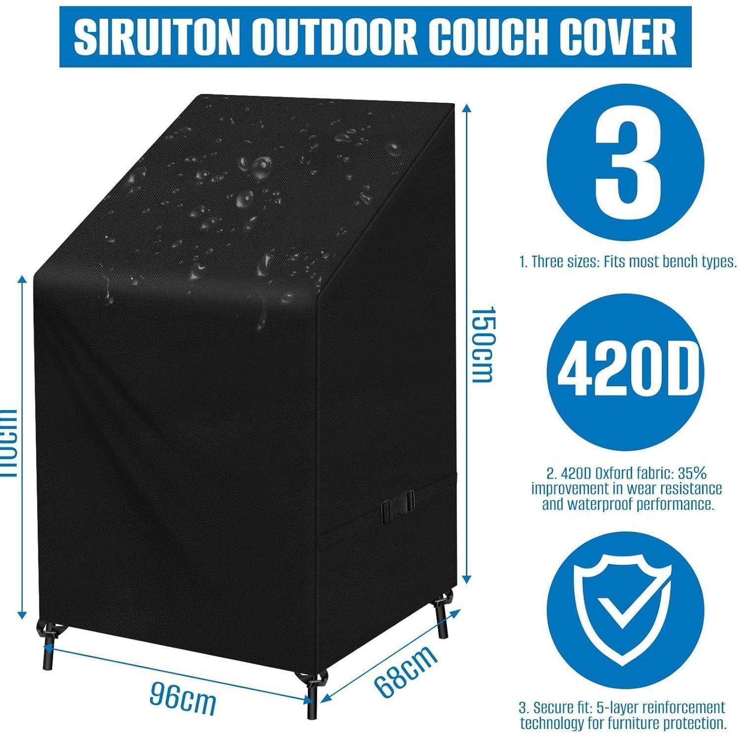 Schutzhülle Gartenstühle Stapelstühle 420D Oxford 68 x 96 x 110 150 cm