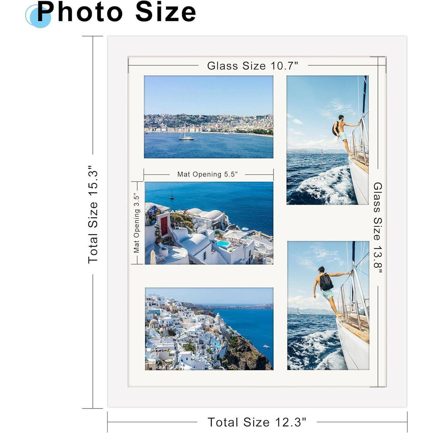 Bilderrahmen 5 Bilder mehrere Fotos Weiß 28x36cm