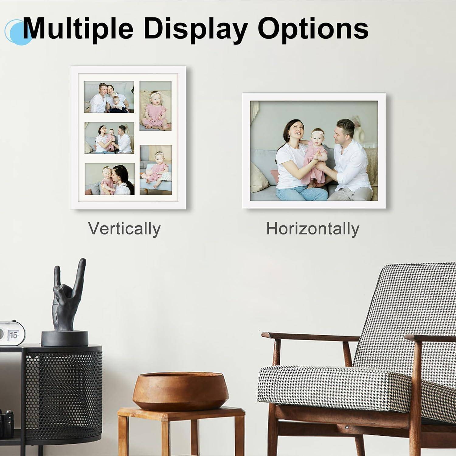 Bilderrahmen 5 Bilder mehrere Fotos Weiß 28x36cm