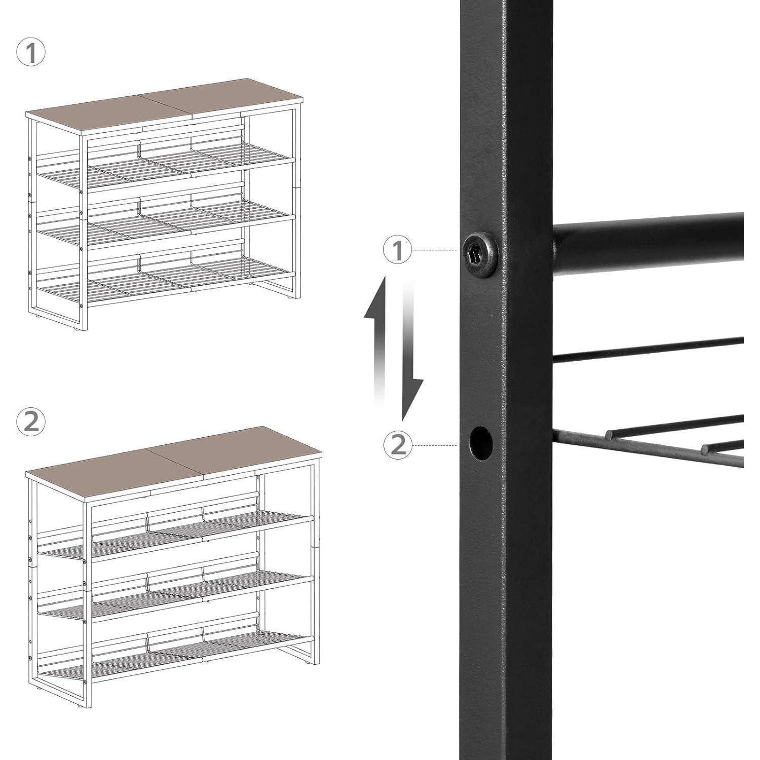 Schuhregal 4lagig verstellbar neigbar Eingang 75 x 29 x 59 cm