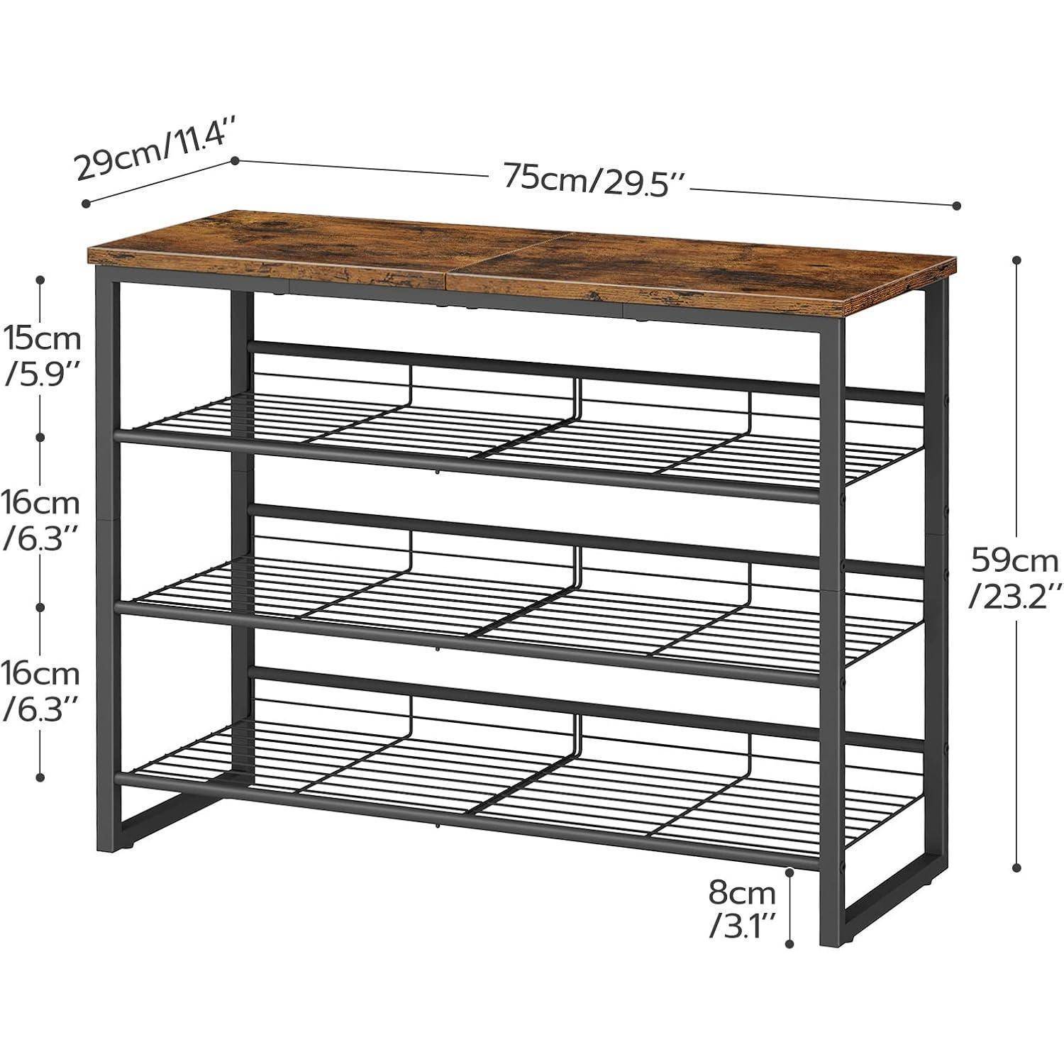 Schuhregal 4lagig verstellbar neigbar Eingang 75 x 29 x 59 cm