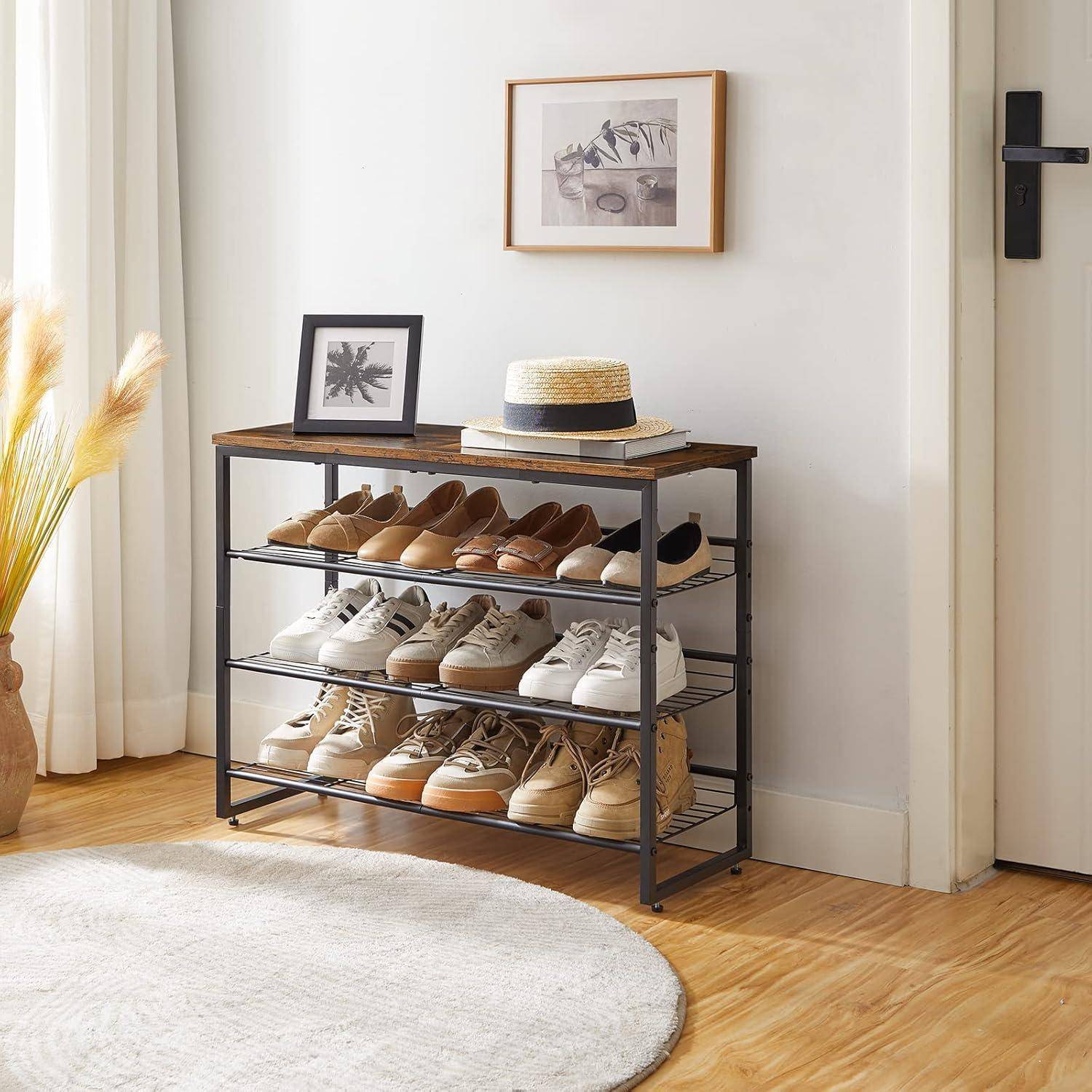 Schuhregal 4lagig verstellbar neigbar Eingang 75 x 29 x 59 cm