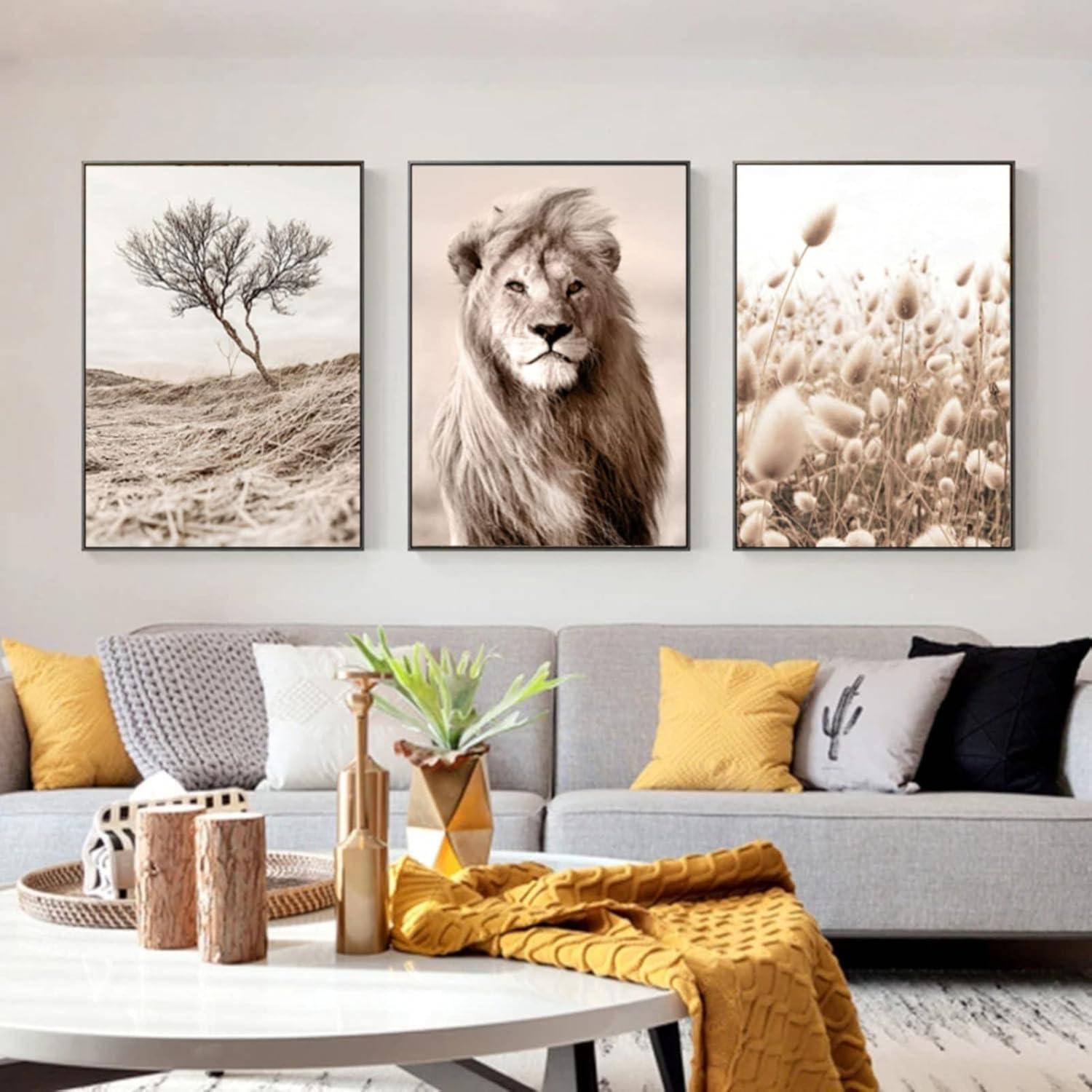 Poster Set 3 Pampas Wandbilder Wohnzimmer Schlafzimmer 40x50cm A