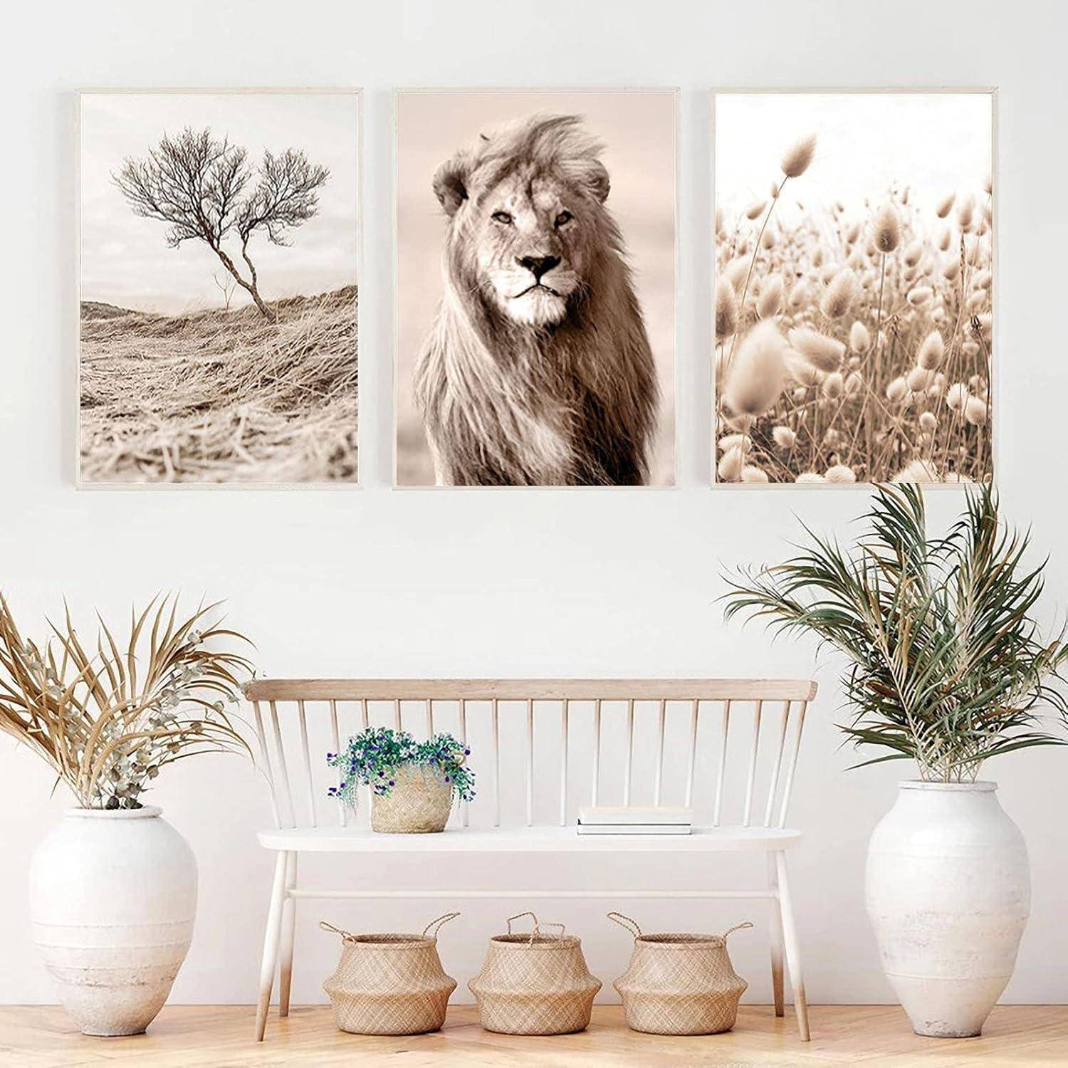 Poster Set 3 Pampas Wandbilder Wohnzimmer Schlafzimmer 40x50cm A