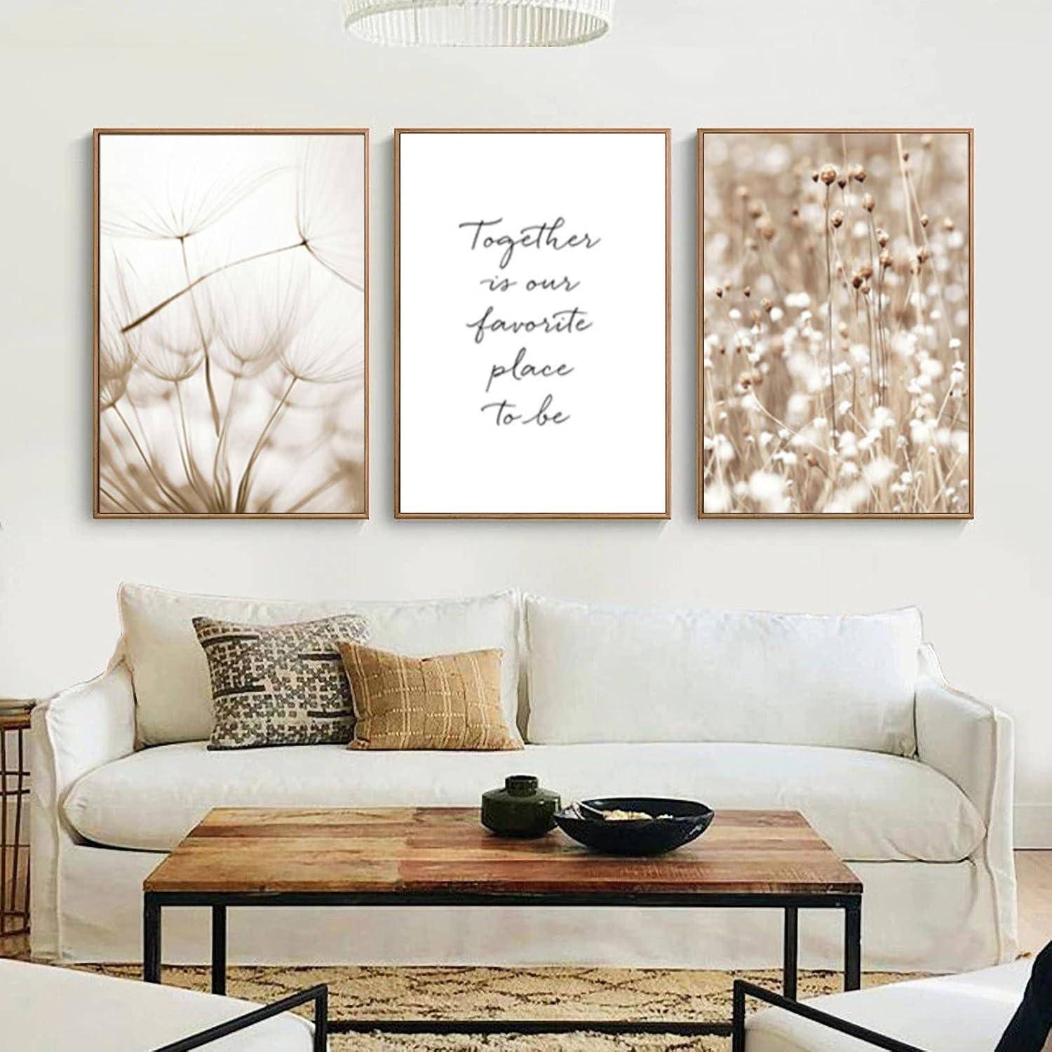 Poster Set 3 Bilder Pampas Wandbild Wohnzimmer Schlafzimmer 40x50cm B