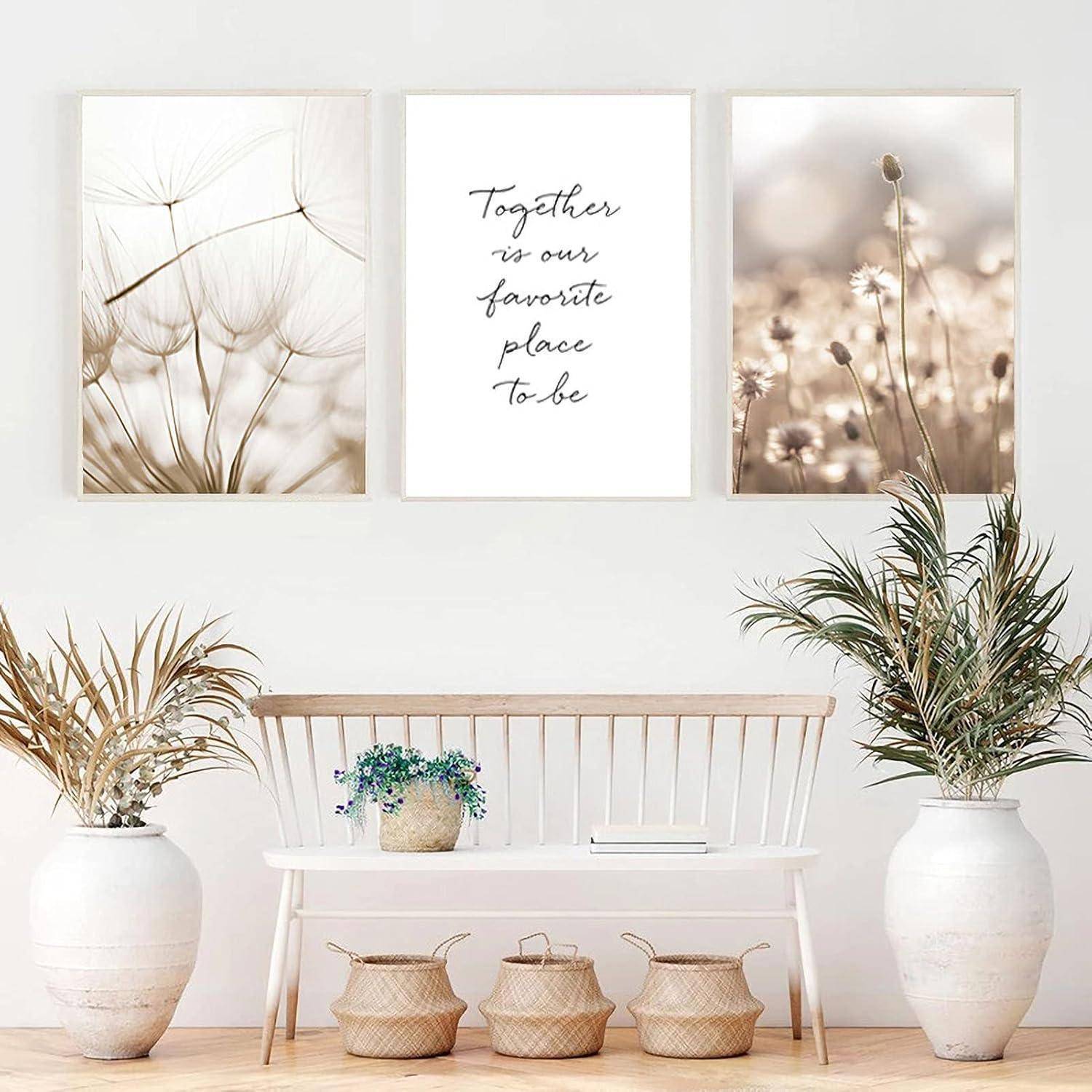 Poster Set 3 Bilder Pampas Wandbild Wohnzimmer Schlafzimmer 40x50cm B