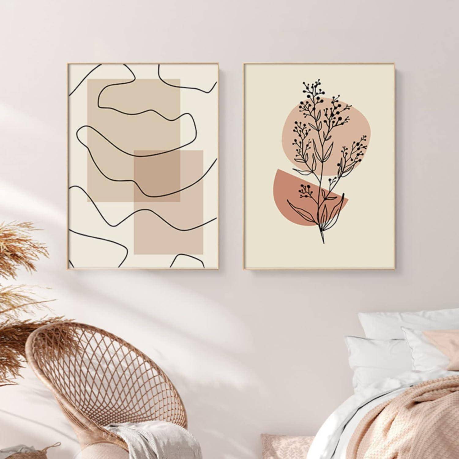 Poster 3er Set Wandbilder Boho Wohnzimmer Schlafzimmer 21x30cm B