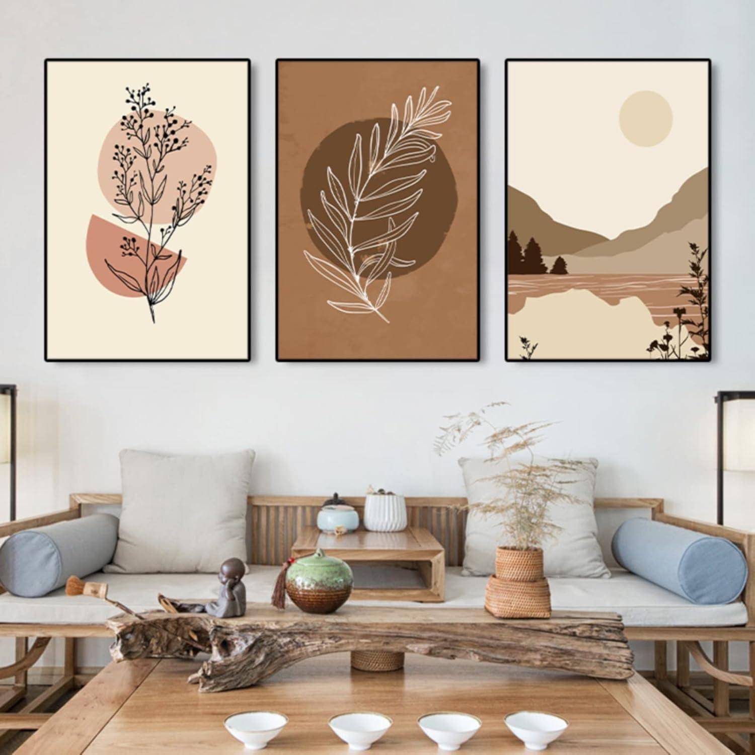 Poster 3er Set Wandbilder Boho Wohnzimmer Schlafzimmer 21x30cm B