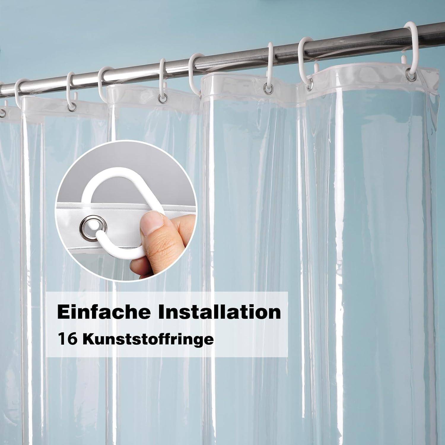 Duschvorhang PEVA transparent Transparent H200 x B240 cm (1er Pack)