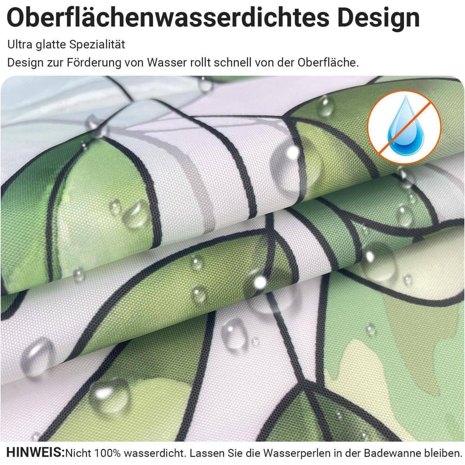 Duschvorhang 100x180 Grün Polyester Grüne Grasblume 100 x 180 cm