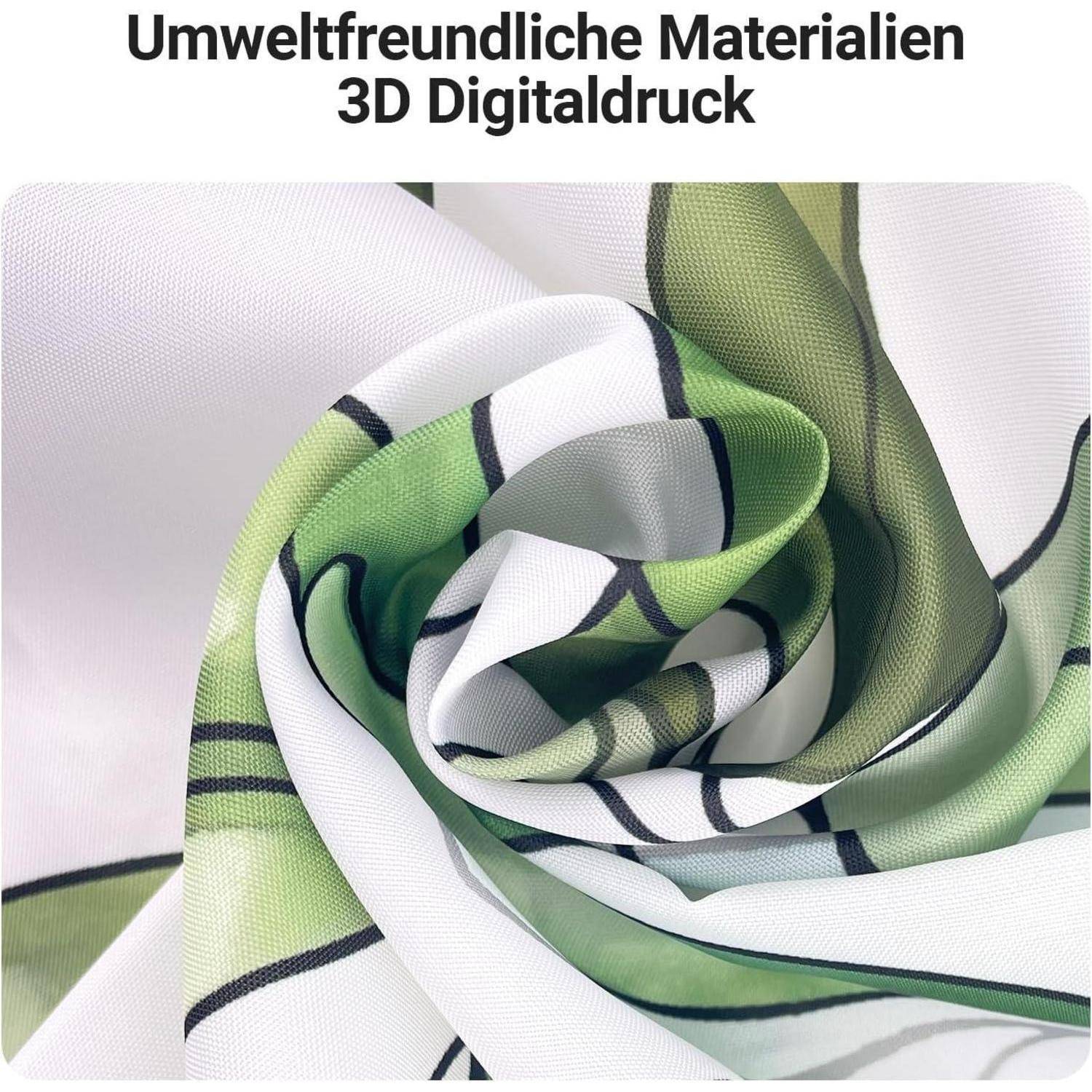 Duschvorhang 100x180 Grün Polyester Grüne Grasblume 100 x 180 cm