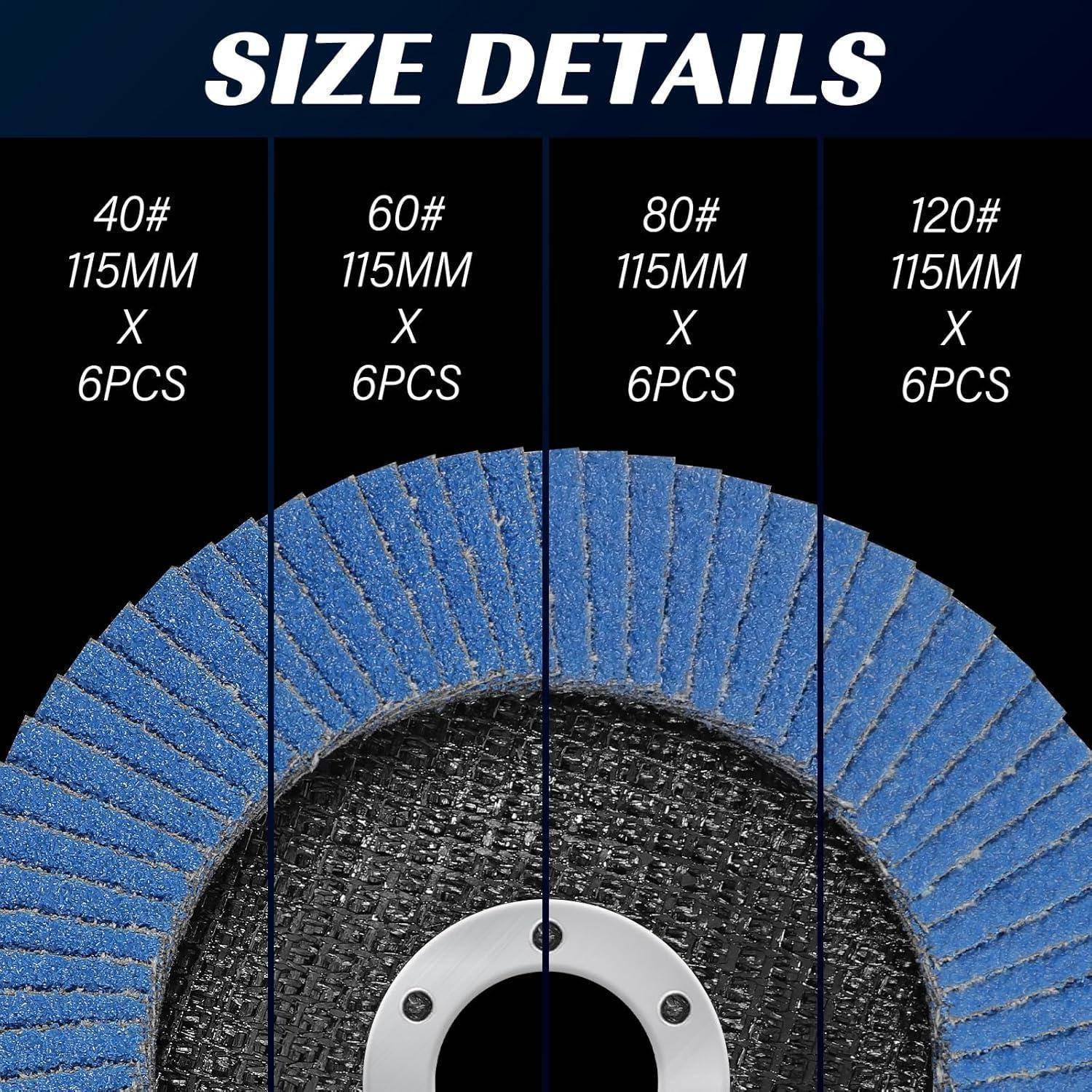 Schleifscheiben 115mm Winkelschleifer K40 K60 Gemischte Körnung