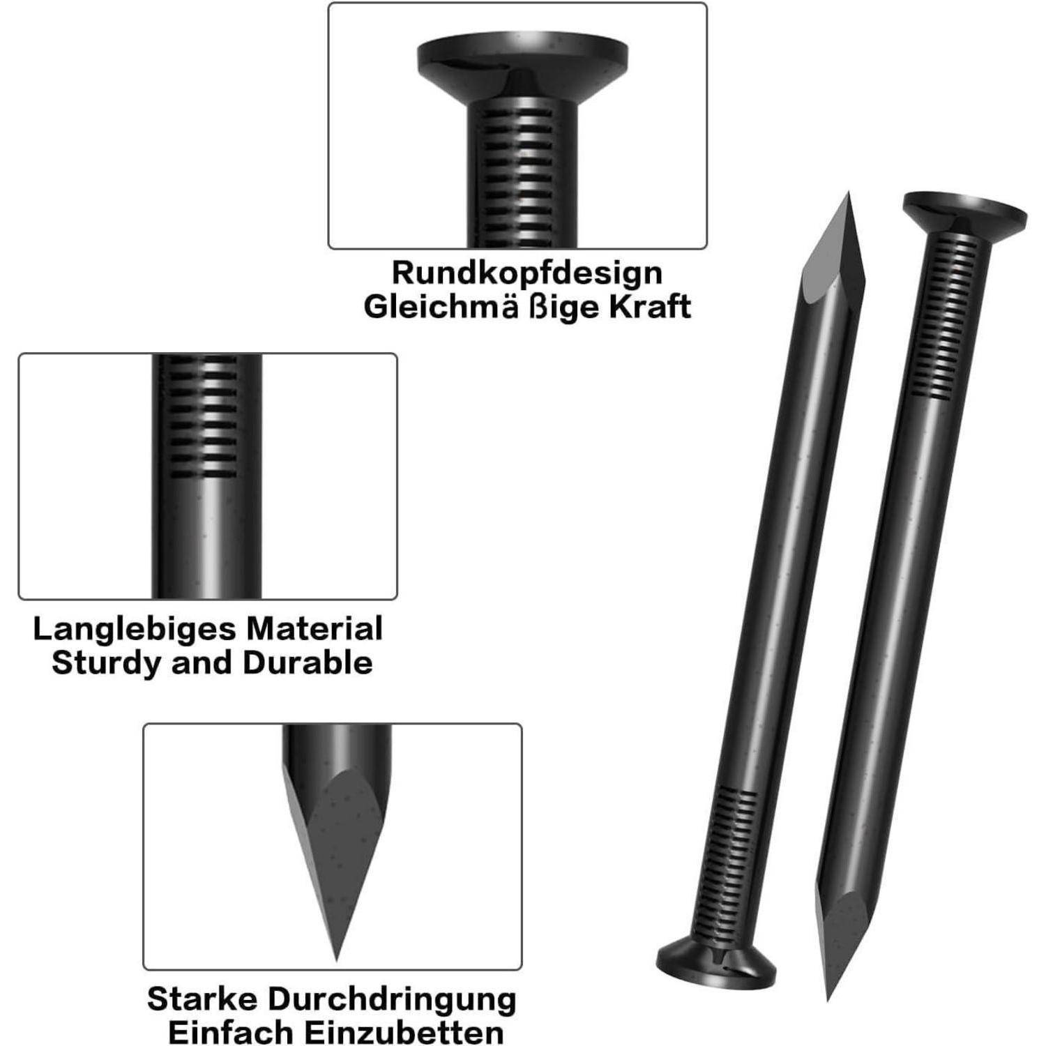 Rundkopfdesign Gleichmäßige Kraft, Langlebiges Material Robust und Langlebig, Starke Durchdringung Einfach Einzubetten