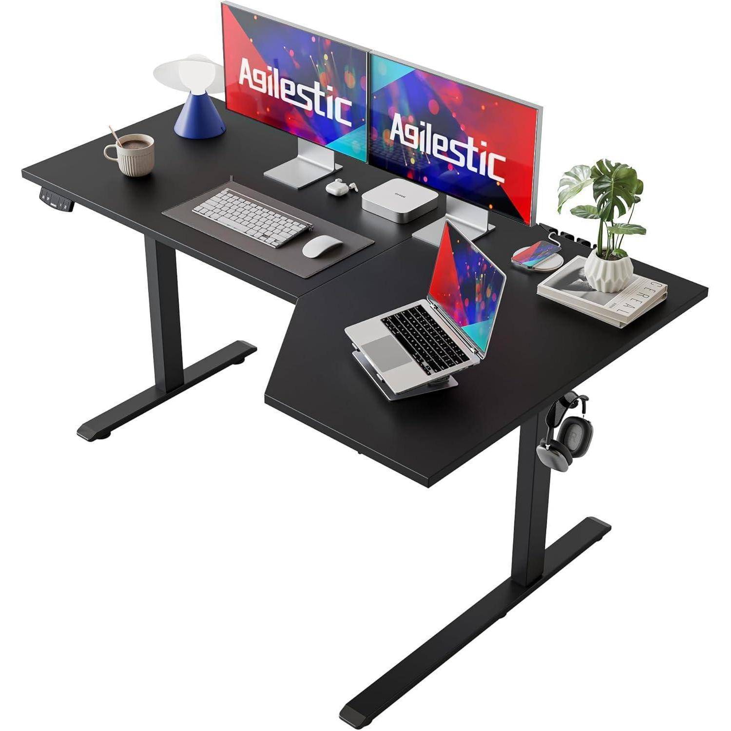 Stehschreibtisch elektrisch höhenverstellbar Schwarz 150 x 90 cm