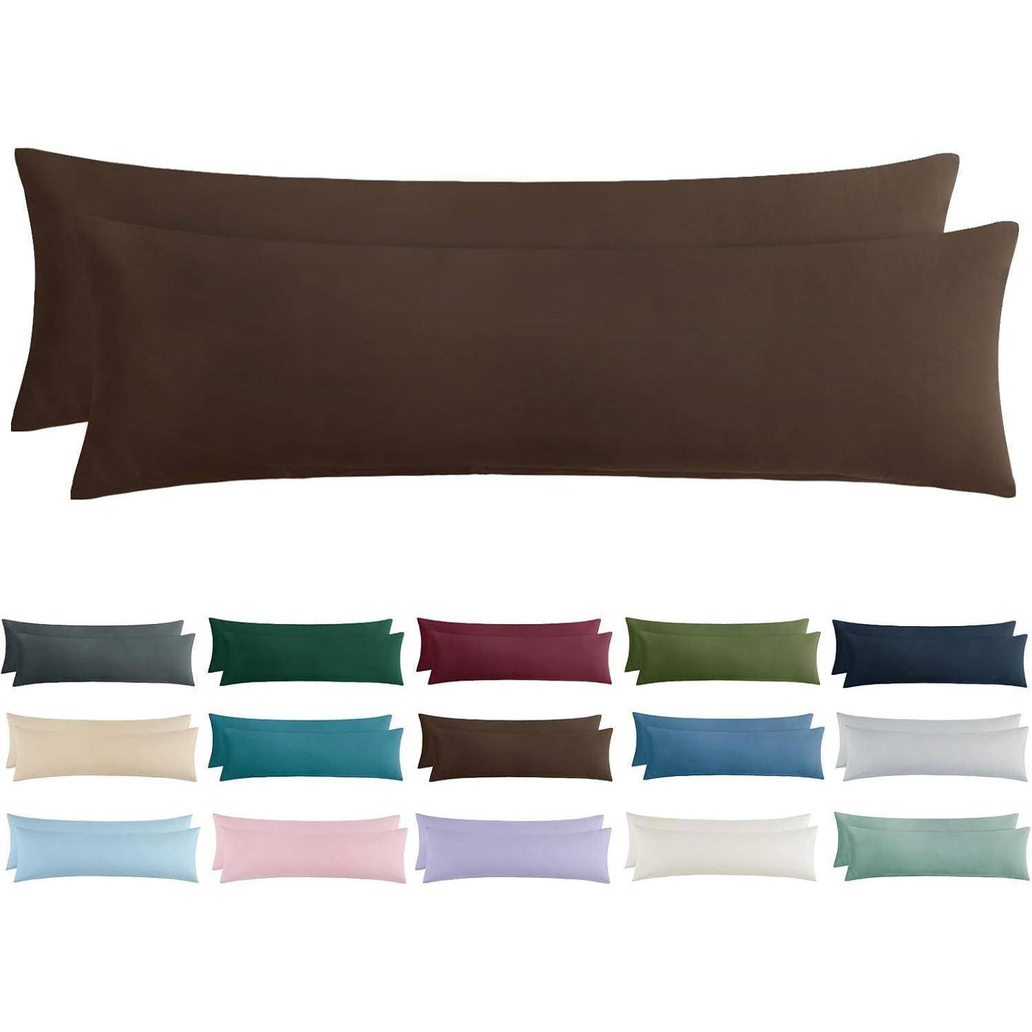 Kissenbezug Seitenschläfer Reißverschluss Mikrofaser 40x145 Braun