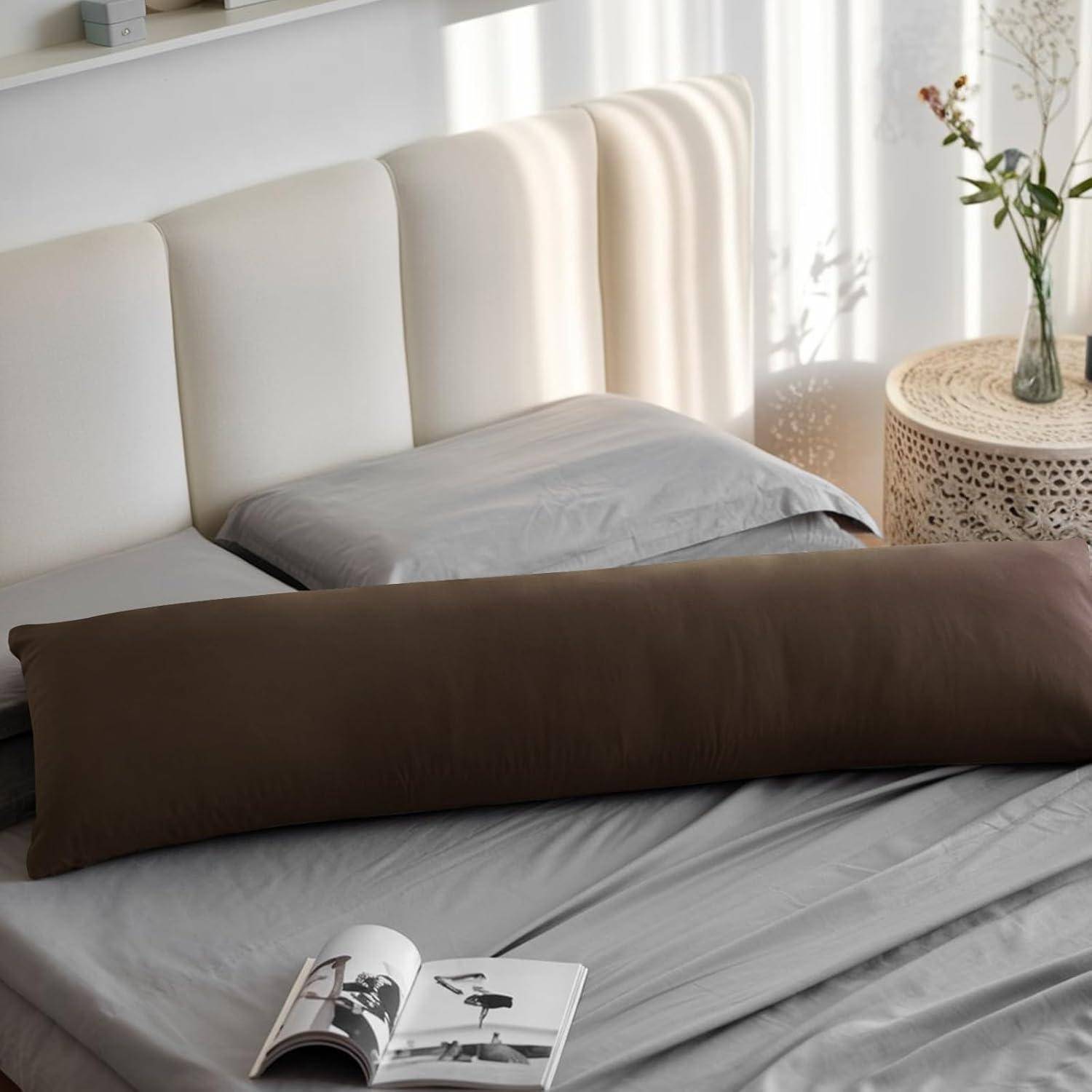 Kissenbezug Seitenschläfer Reißverschluss Mikrofaser 40x145 Braun