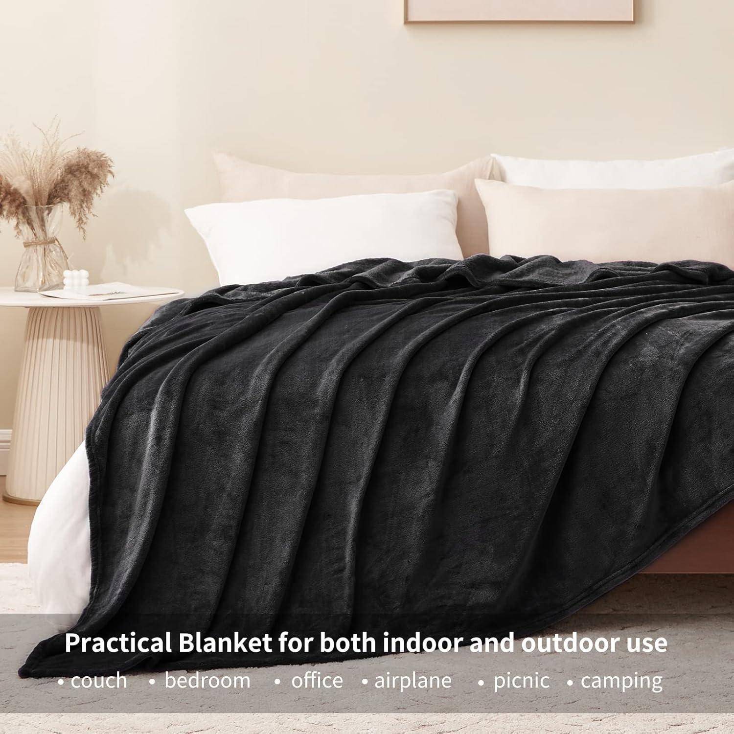 Kuscheldecke Fleecedecke Couchdecke Sofadecke 230 x 270 cm Schwarz