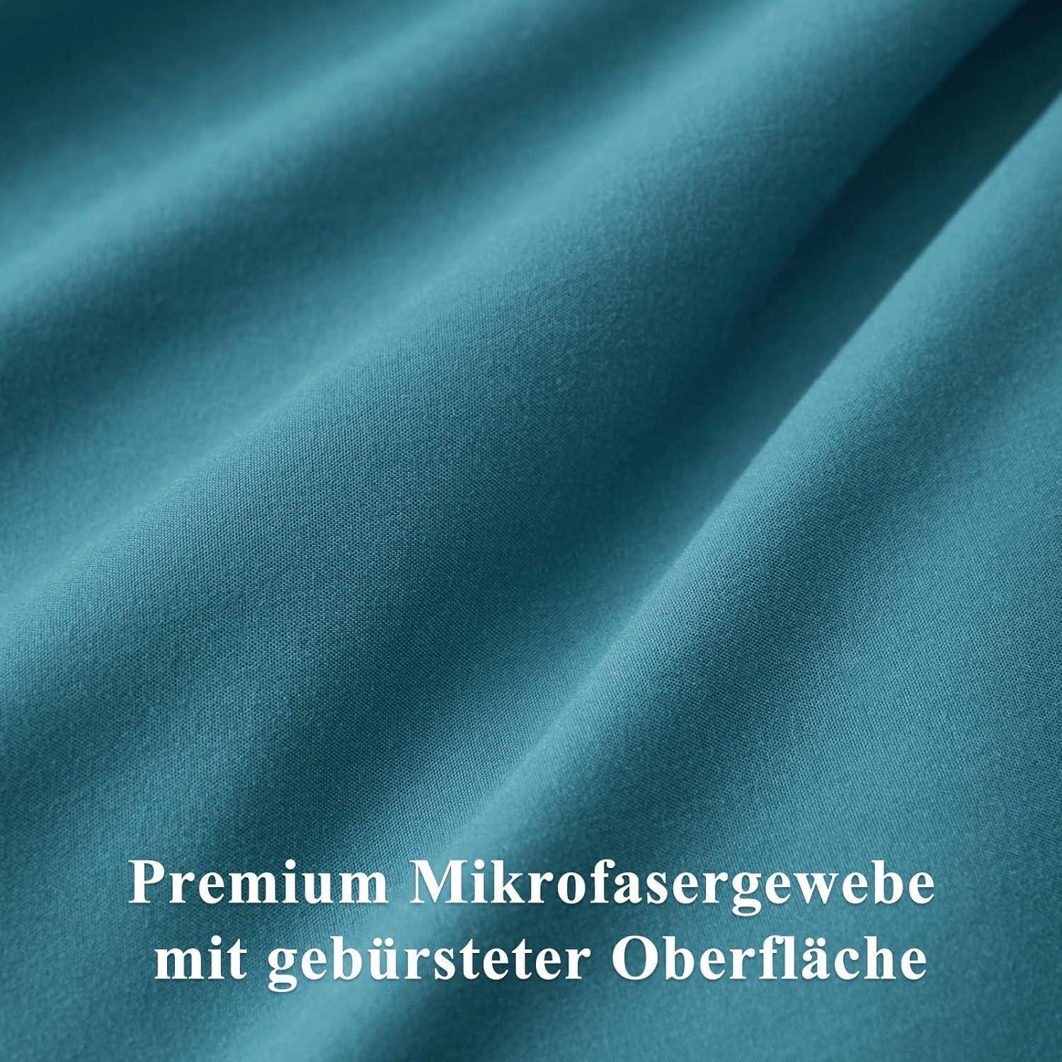 Kissenbezug 80x80 2er Reißverschluss Mikrofaser 80x80 Türkis