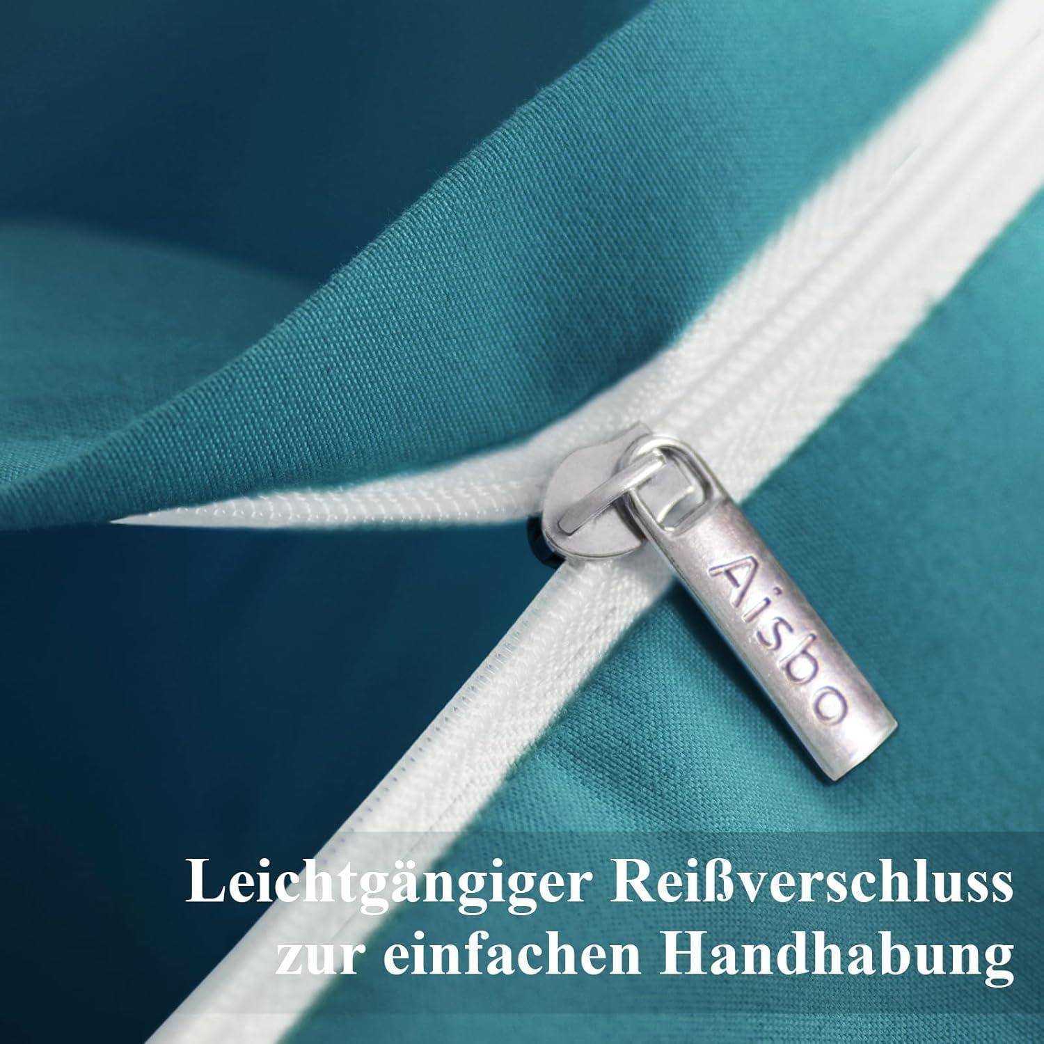 Kissenbezug 80x80 2er Reißverschluss Mikrofaser 80x80 Türkis