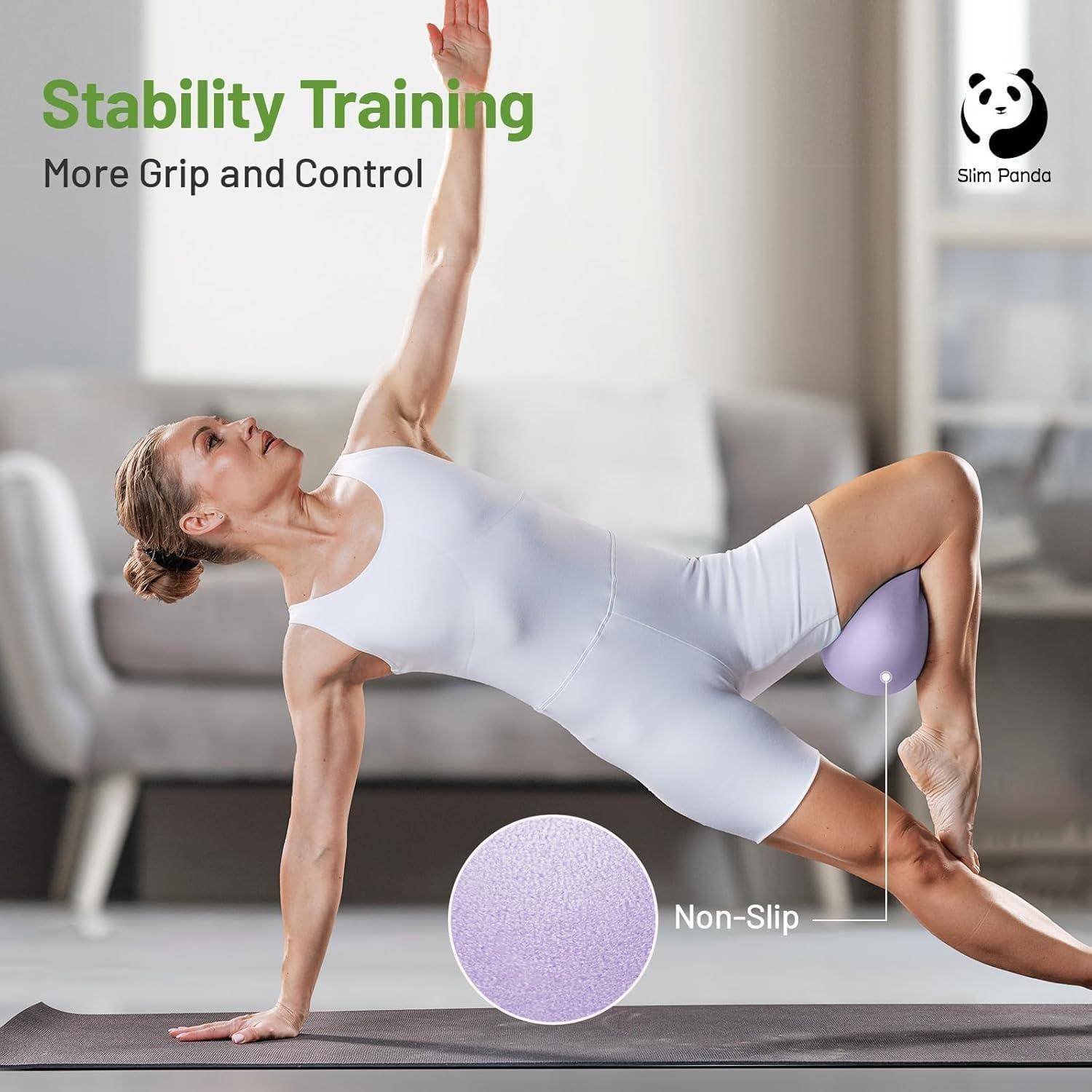 Gymnastikball Klein 23-25cm Pilates Aufblasbar Strohhalm Helles Lila