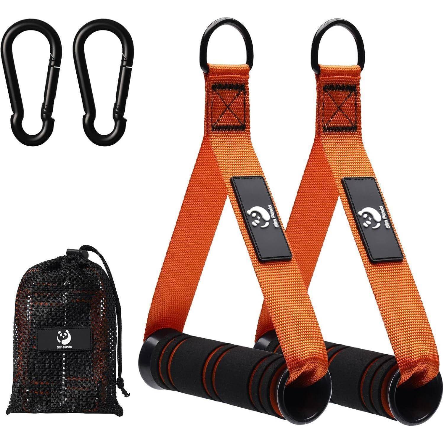 Einhandgriff Latzug Fitnessbänder Kraftturm Kabelzug Noir orange