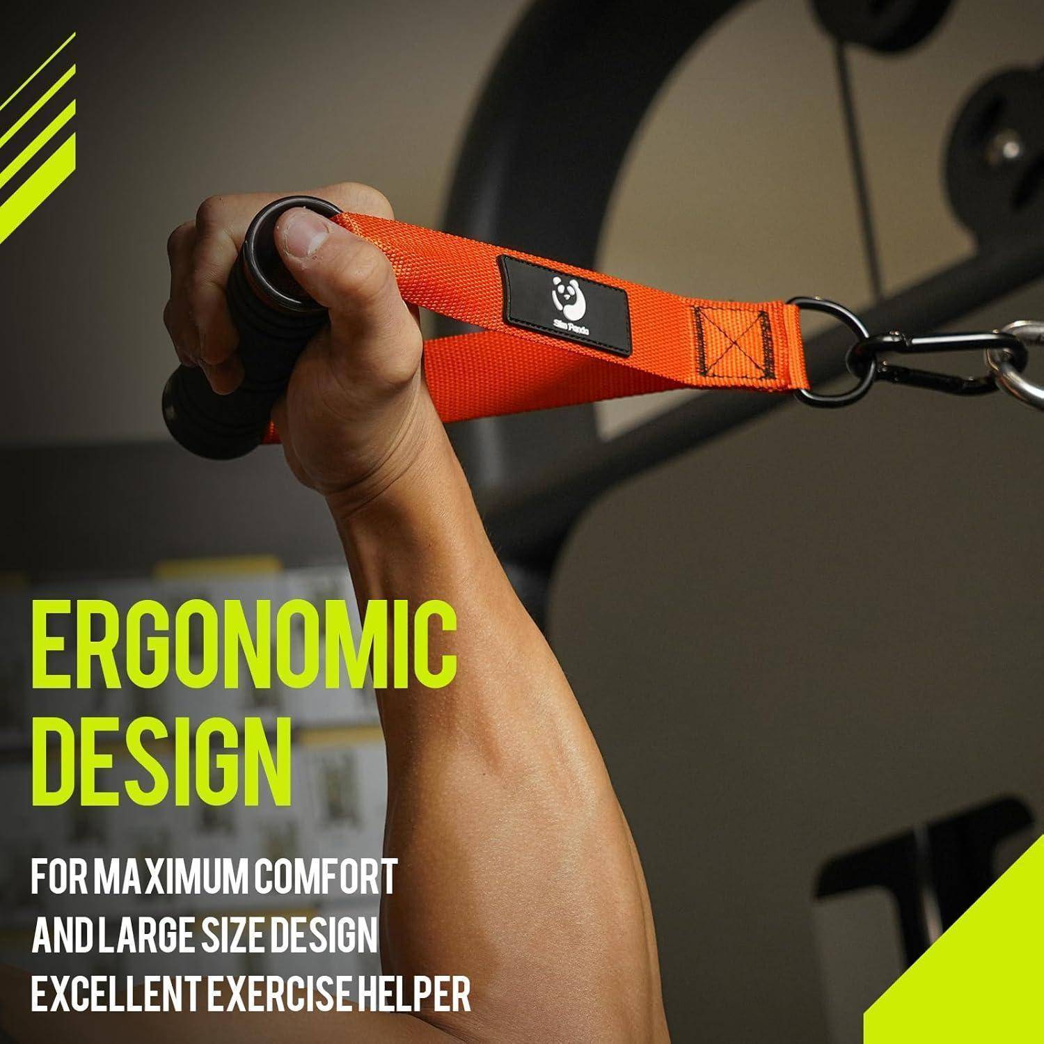 Einhandgriff Latzug Fitnessbänder Kraftturm Kabelzug Noir orange