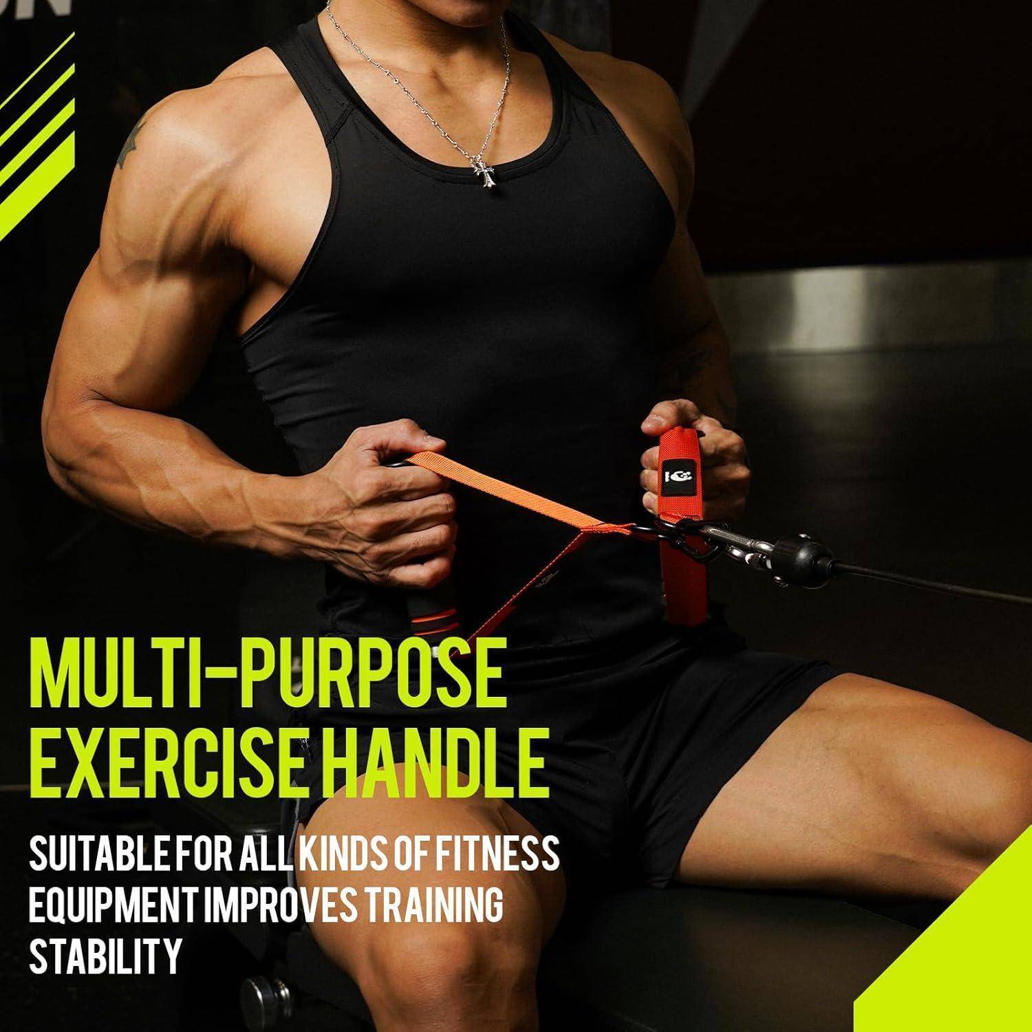 Einhandgriff Latzug Fitnessbänder Kraftturm Kabelzug Noir orange